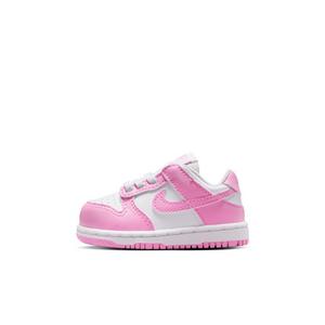 Nike Dunk Low "White/White/White/Pink Rise" Infant Girls' Shoe