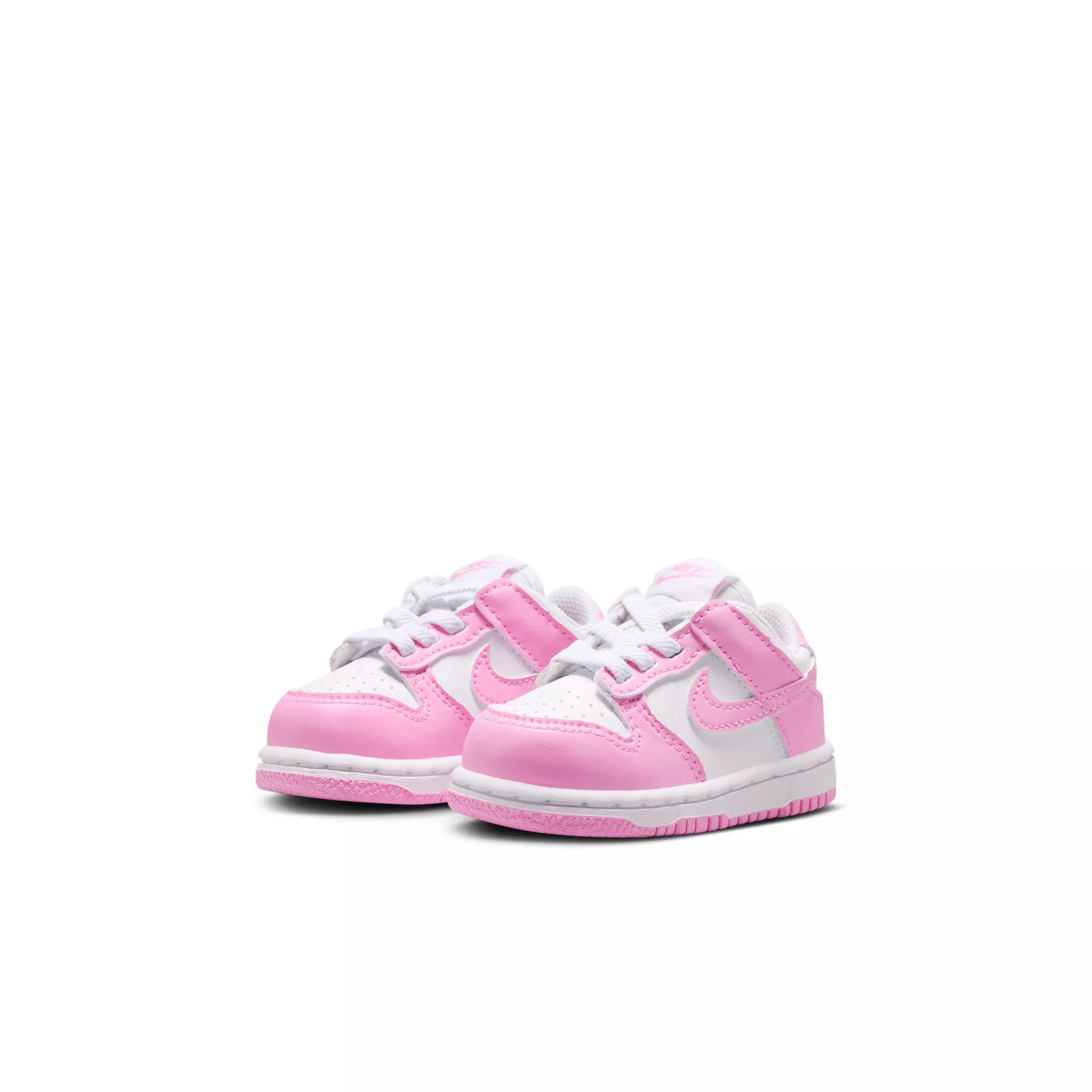 Nike Dunk Low "White/White/White/Pink Rise" Infant Girls' Shoe - WHITE/WHITE/WHITE/PINK