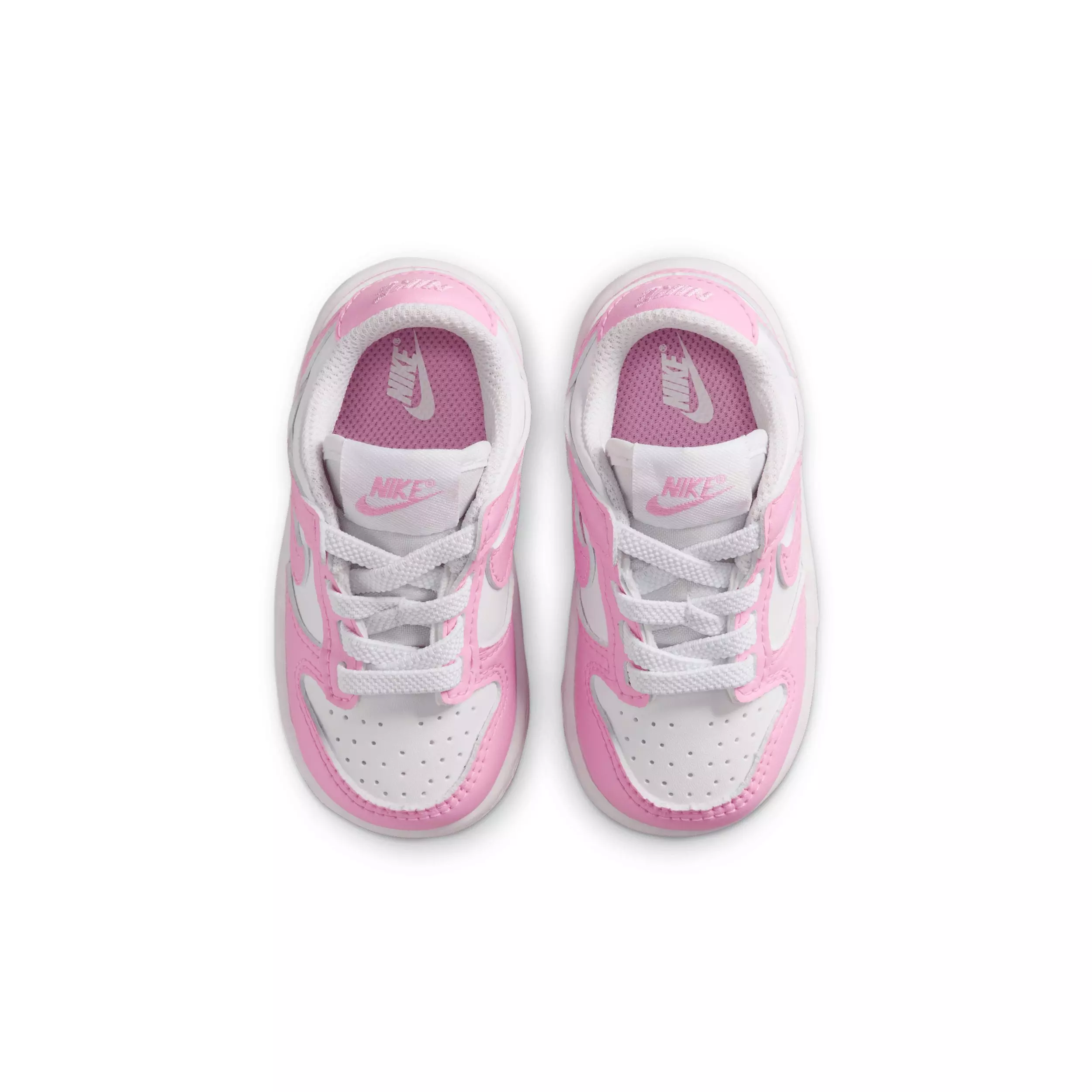 Nike Dunk Low "White/White/White/Pink Rise" Infant Girls' Shoe - WHITE/WHITE/WHITE/PINK
