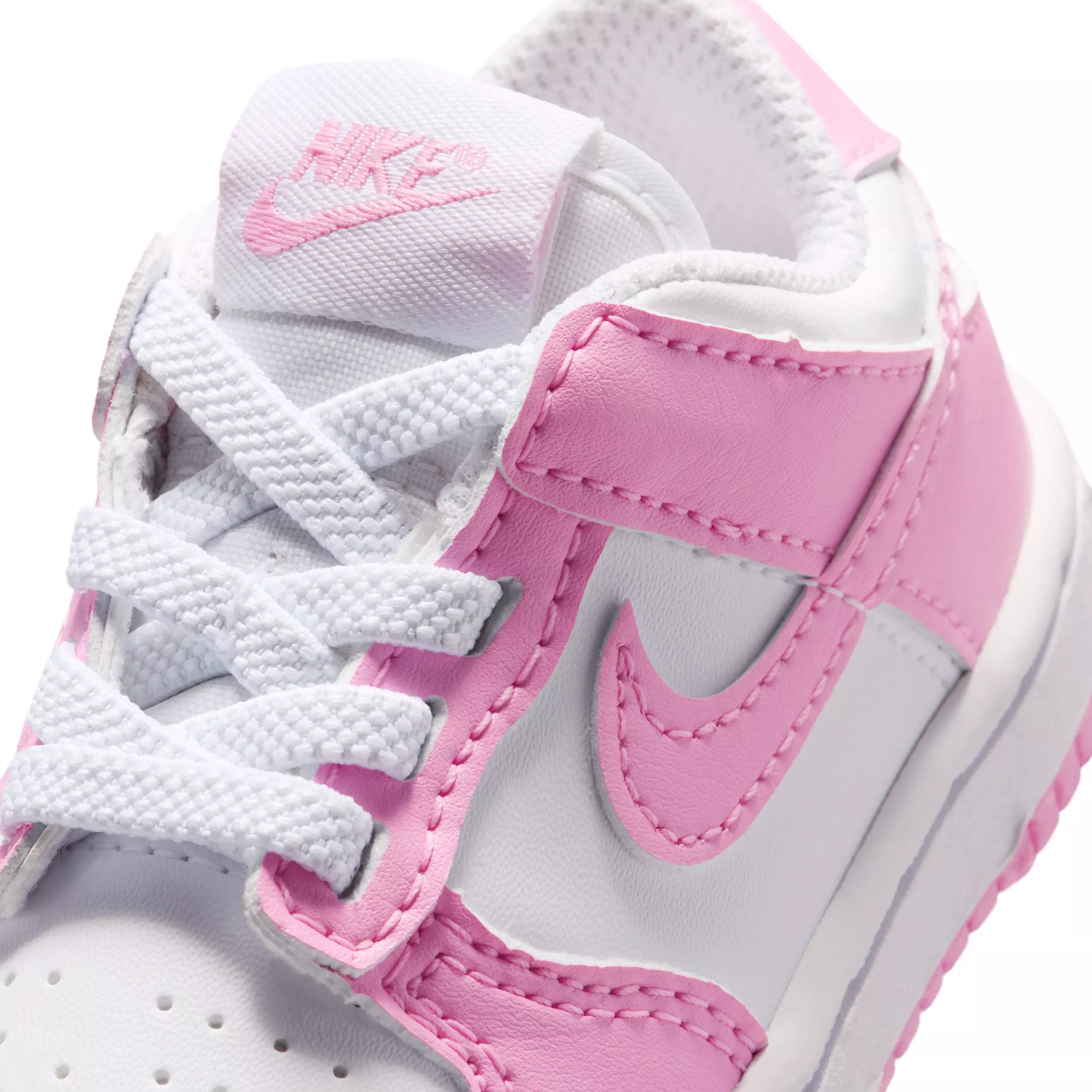 Nike Dunk Low "White/White/White/Pink Rise" Infant Girls' Shoe - WHITE/WHITE/WHITE/PINK