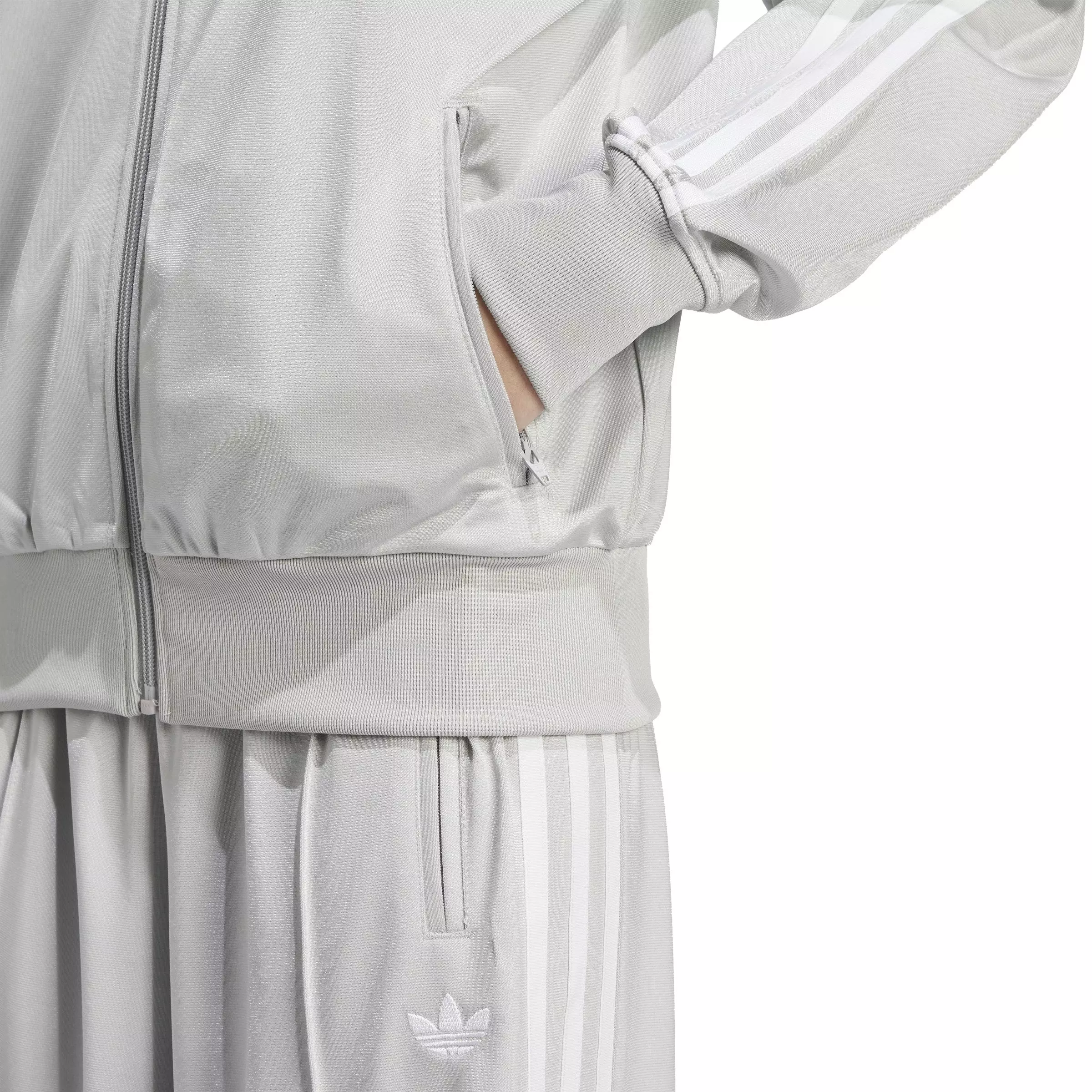 adidas Originals Women's Adicolor Classic Firebird Loose Track Top -Grey - GREY