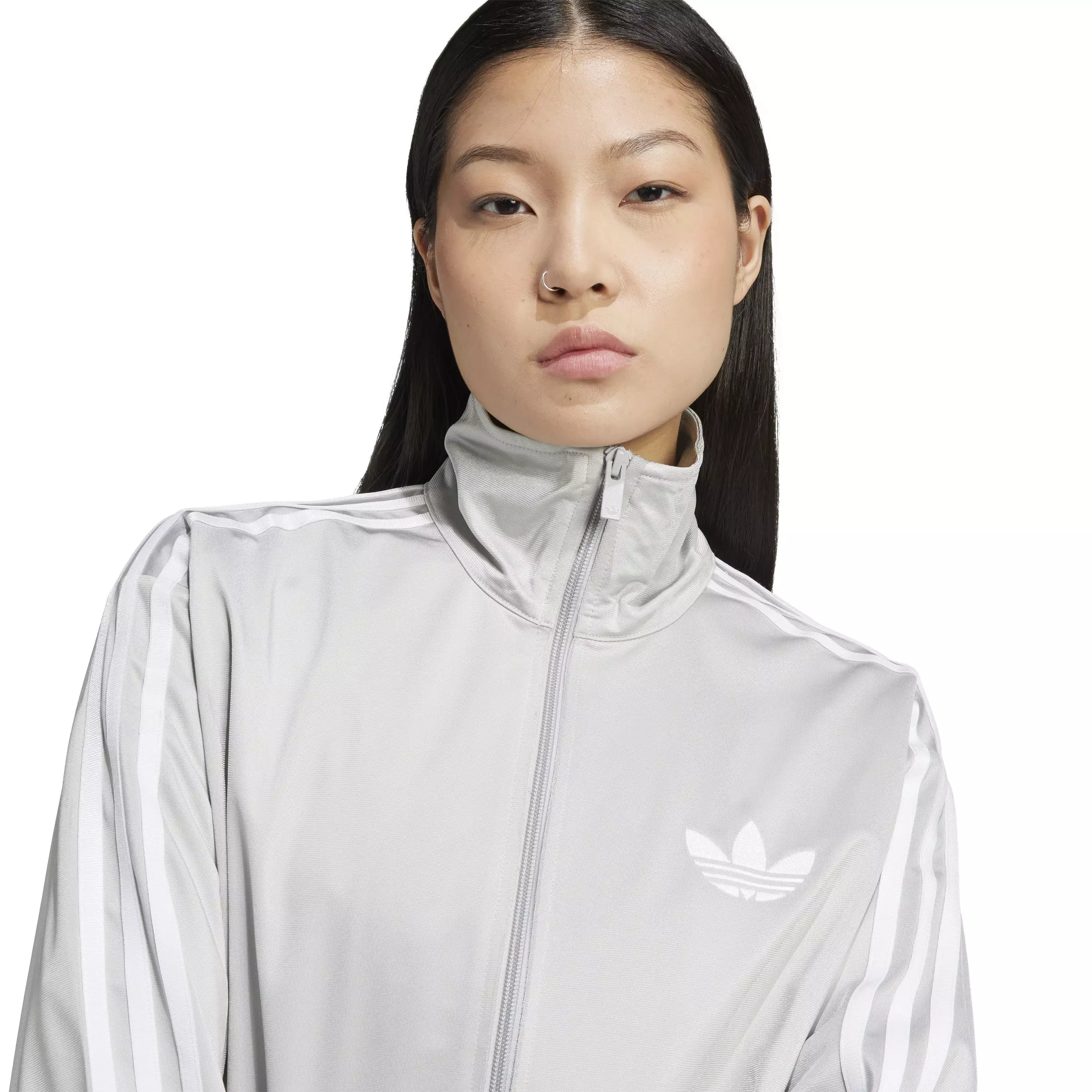 adidas Originals Women's Adicolor Classic Firebird Loose Track Top -Grey - GREY
