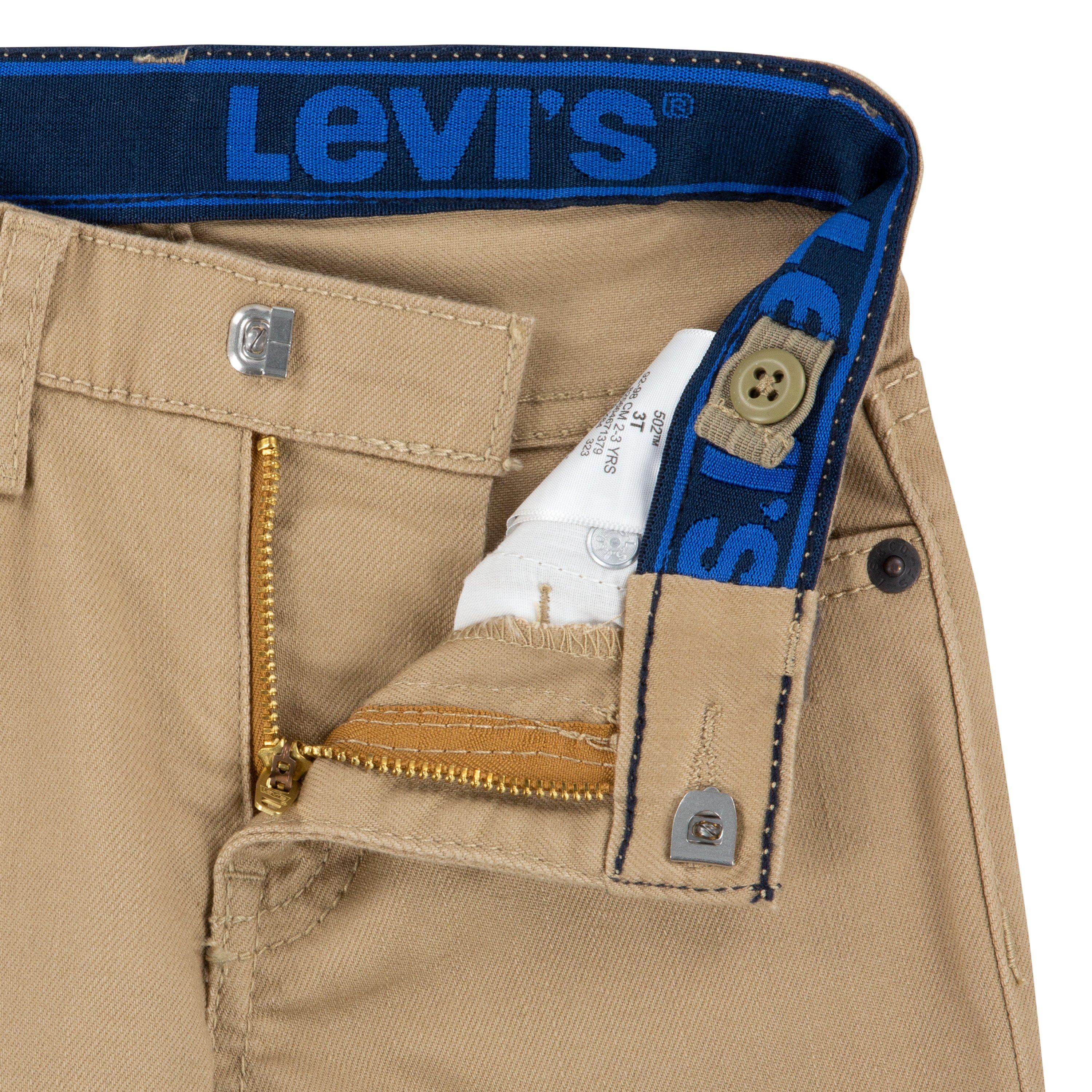 Levi's 502 Strong Performance Tapered Fit Toddler Boys' Khaki Denim Jeans - KHAKI Thumbnail View 4