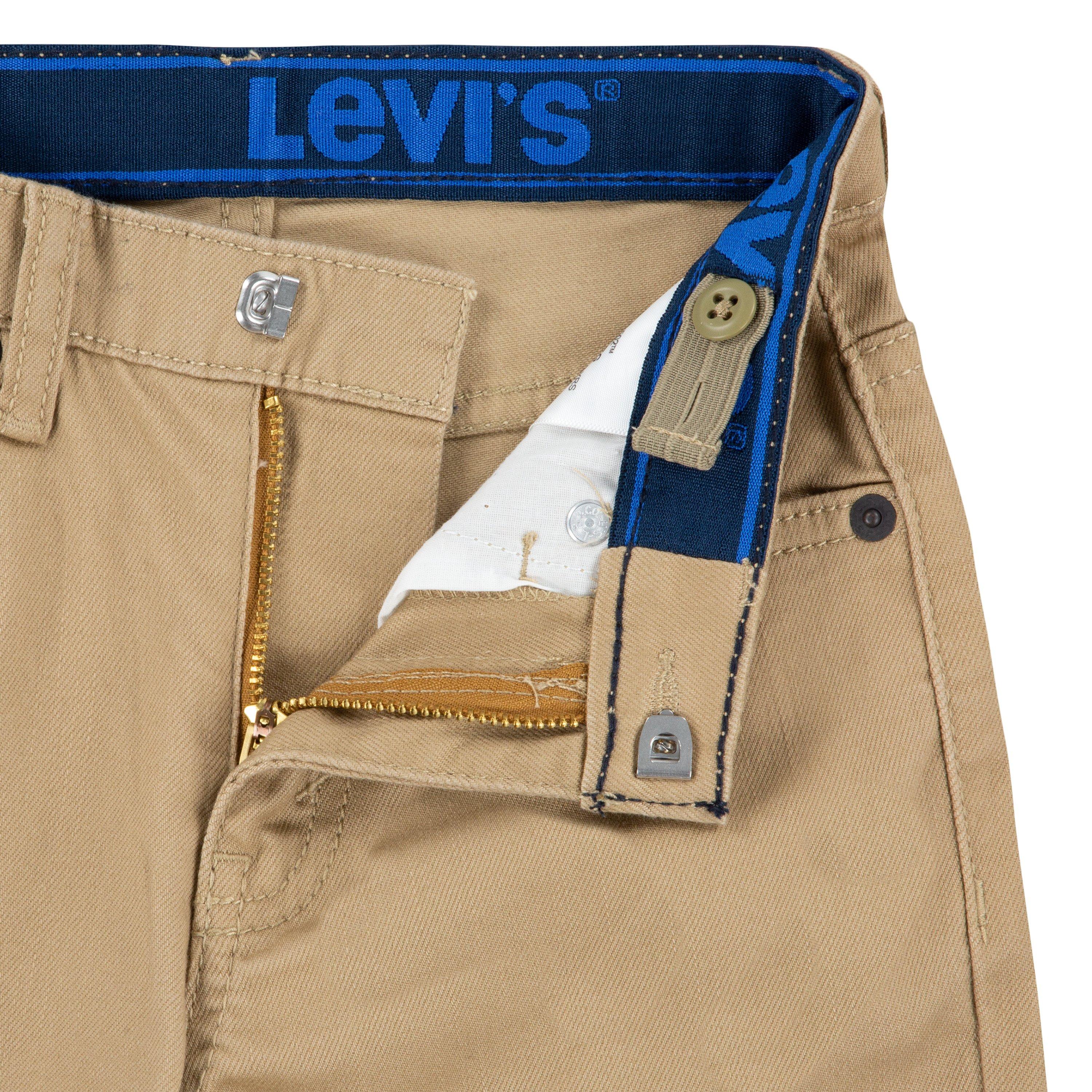 Levi's 502 Strong Performance Tapered Fit Little Boys' Khaki Denim Jeans - KHAKI Thumbnail View 4
