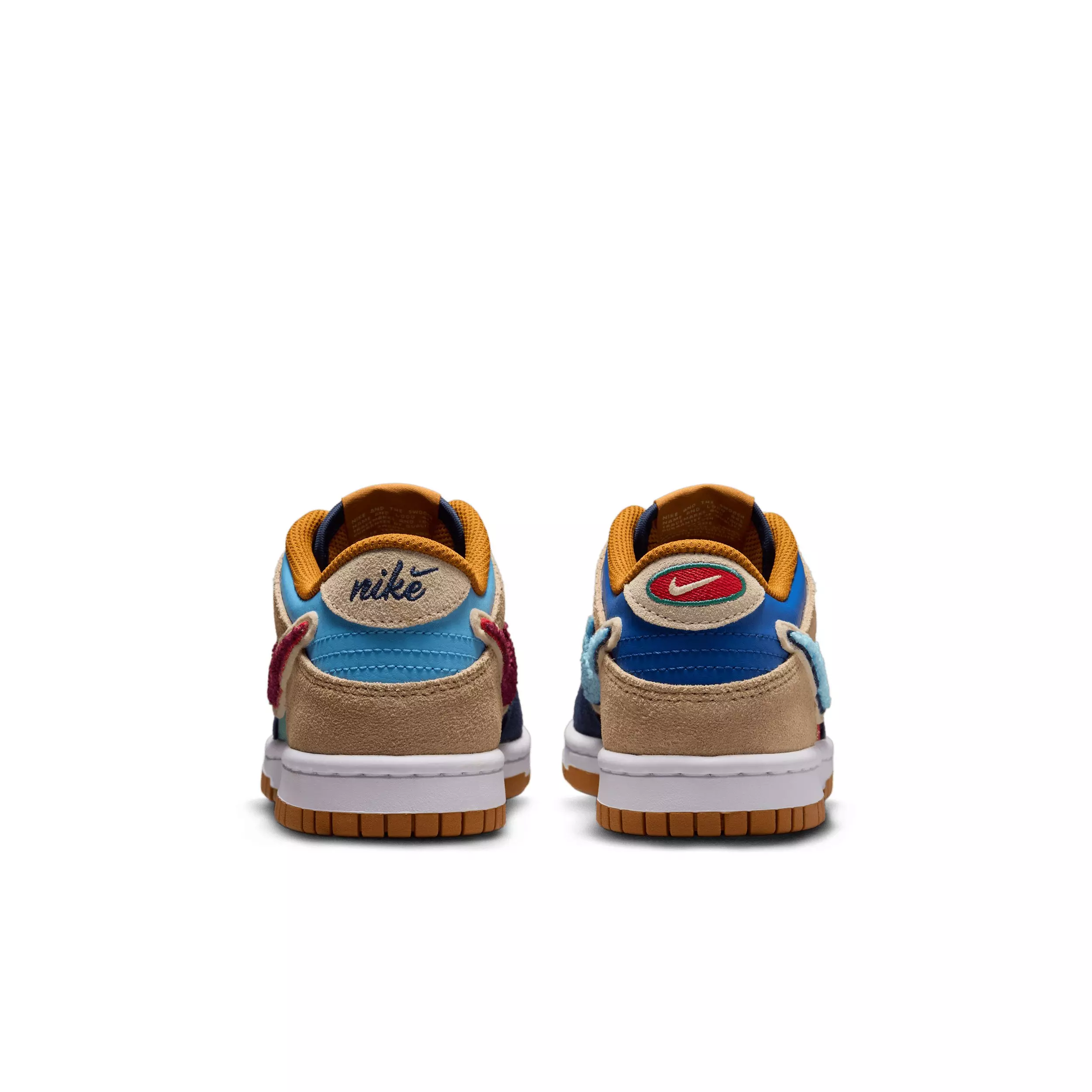 Nike Dunk Low "Midnight Navy/Green Noise/Linen/Speed Red" Grade School Boys' Shoe - NAVY/GREEN/LINEN/RED