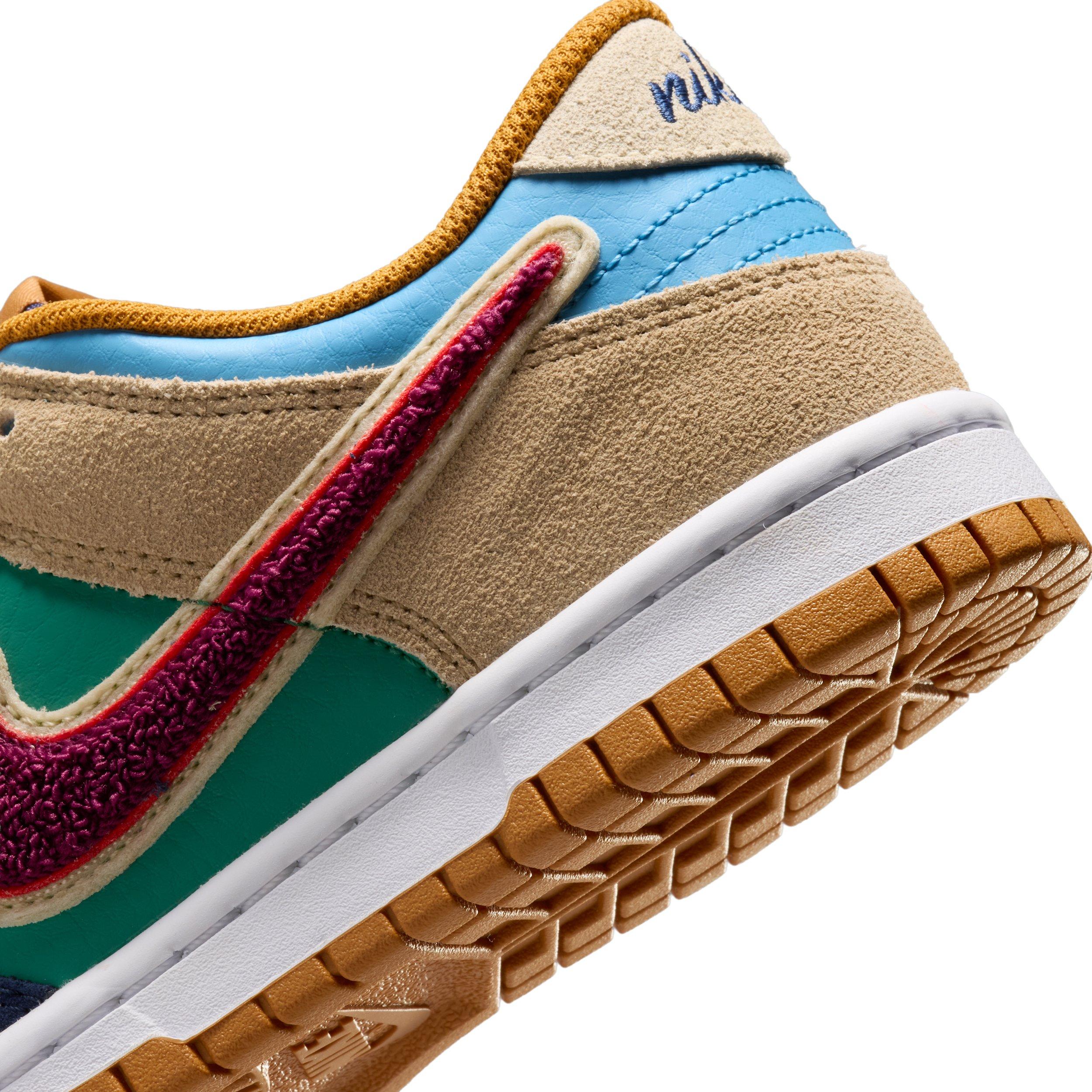 Nike Dunk Low Grade School Boys' "Midnight Navy/Green Noise/Linen/Speed Red" Shoe