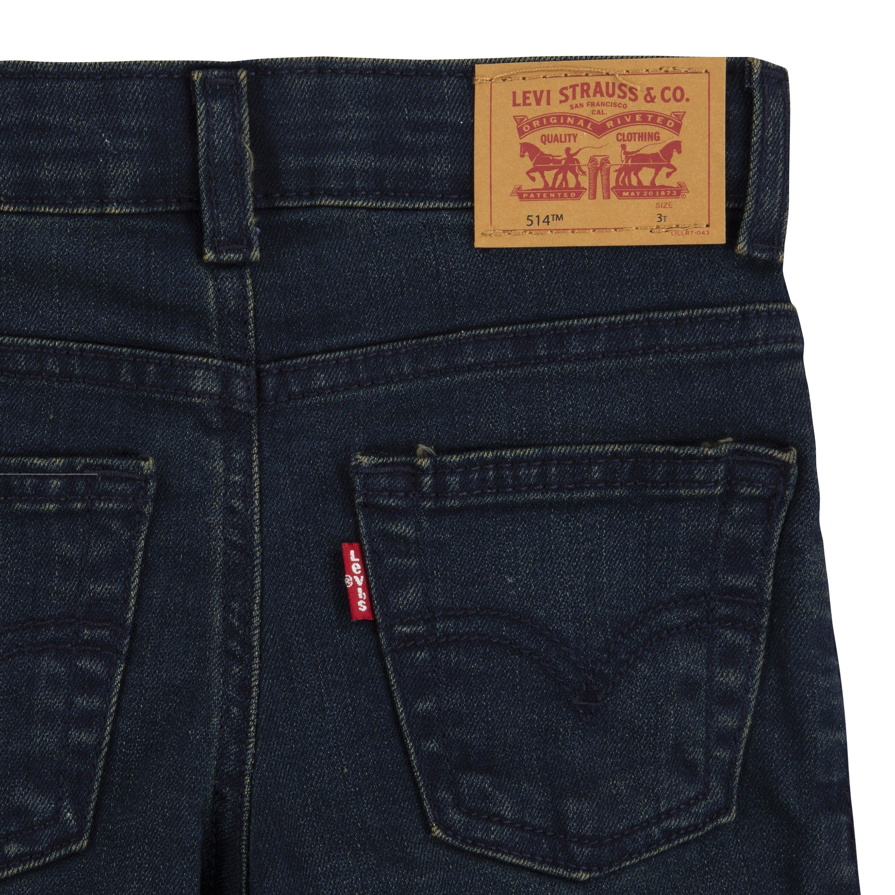 Levi's 514 Straight Fit Toddler Boys' Dark Blue Wash Denim Jeans