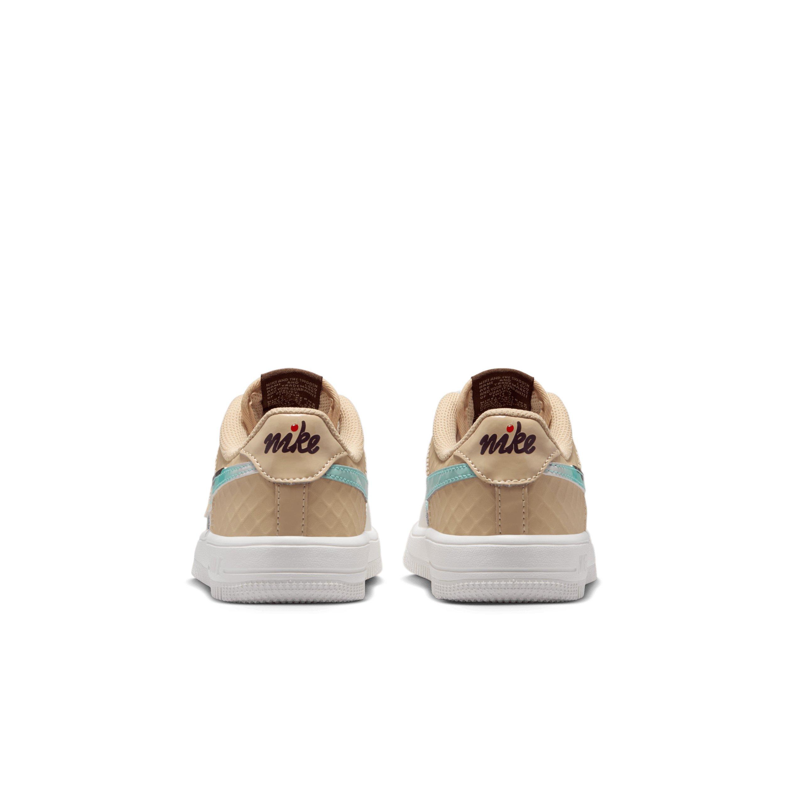 Nike Force 1 Low "Sail/Sesame/Bleached Turquoise/Multi-Color" Preschool Boys' Shoe - SAIL/SESAME/TURQUISE/MULTI COLOR