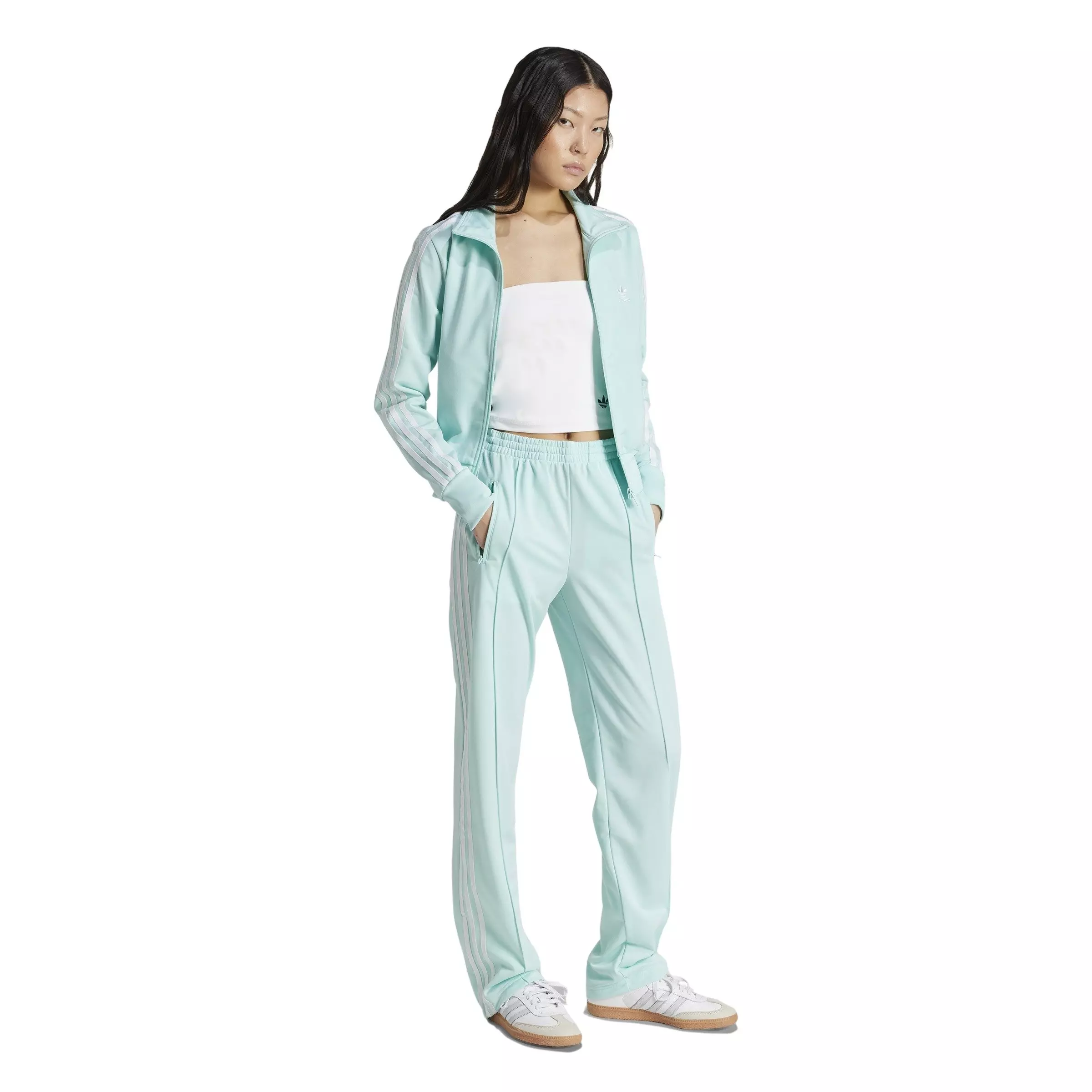 adidas Originals Women's Adicolor Classics Firebird Tracksuit Pants -Turquoise - TURQUOISE 
