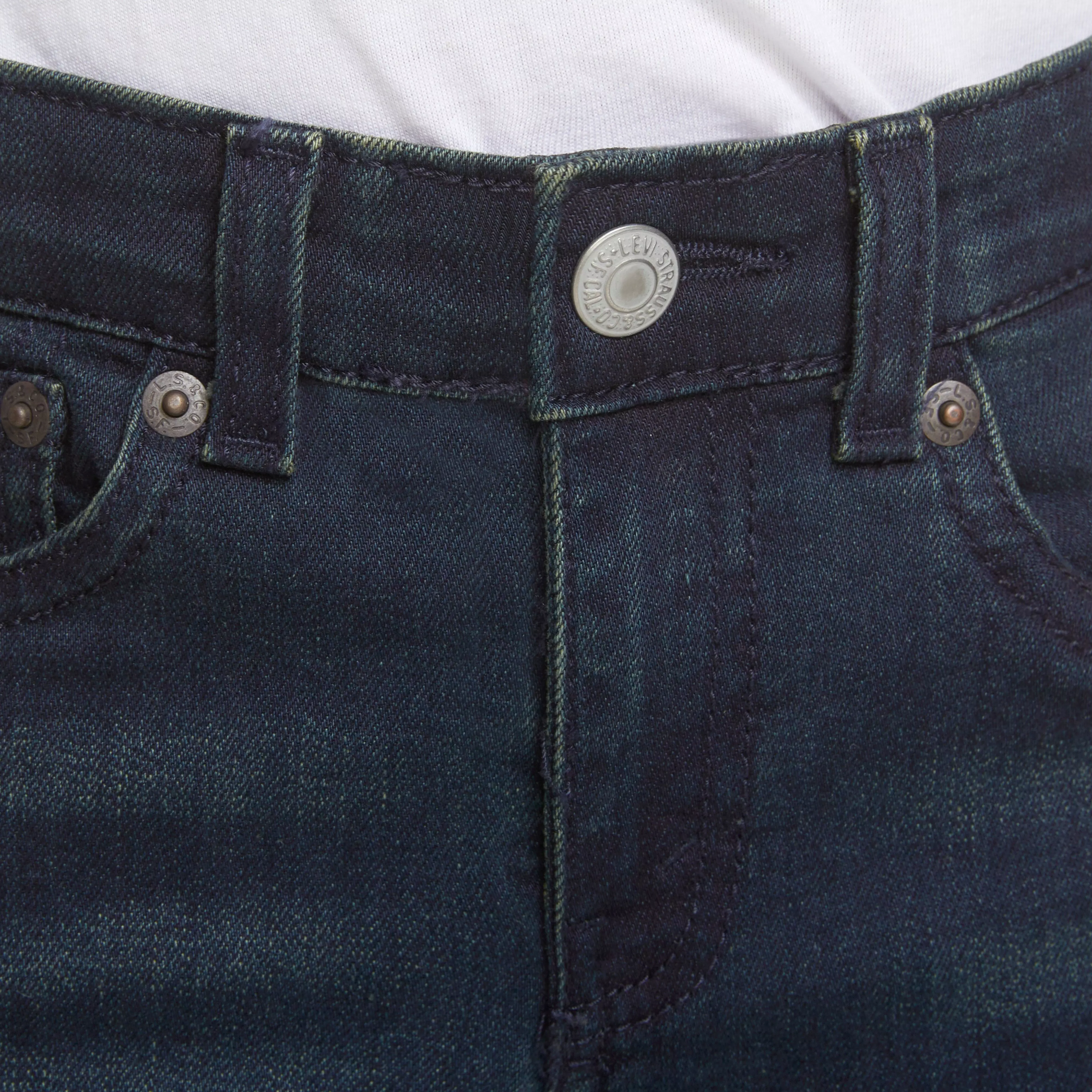 Levi's Little Boys' 514 Straight Fit Dark Blue Wash Denim Jeans - DK BLUE