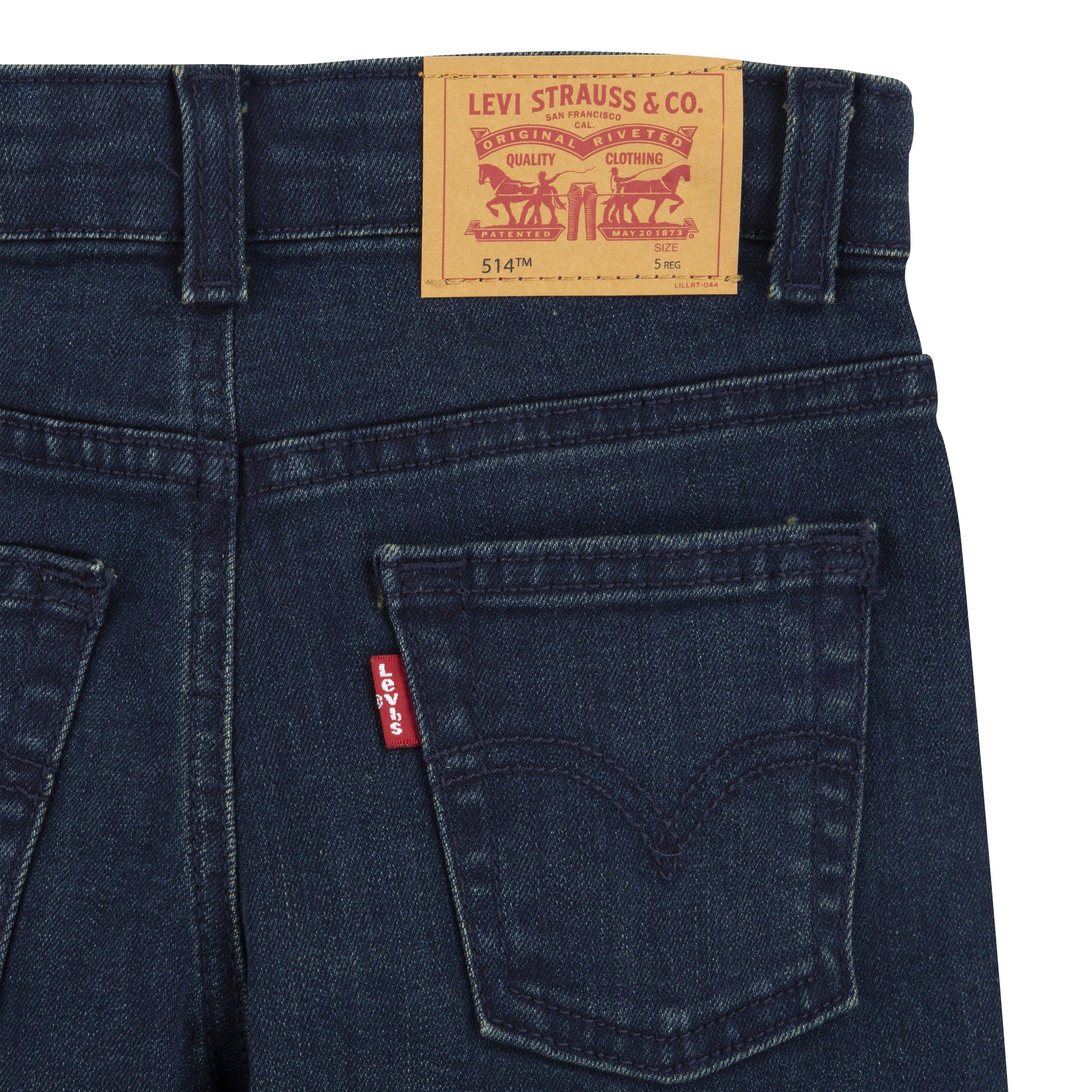 Levi's 514 Straight Fit Little Boys' Dark Blue Wash Denim Jeans