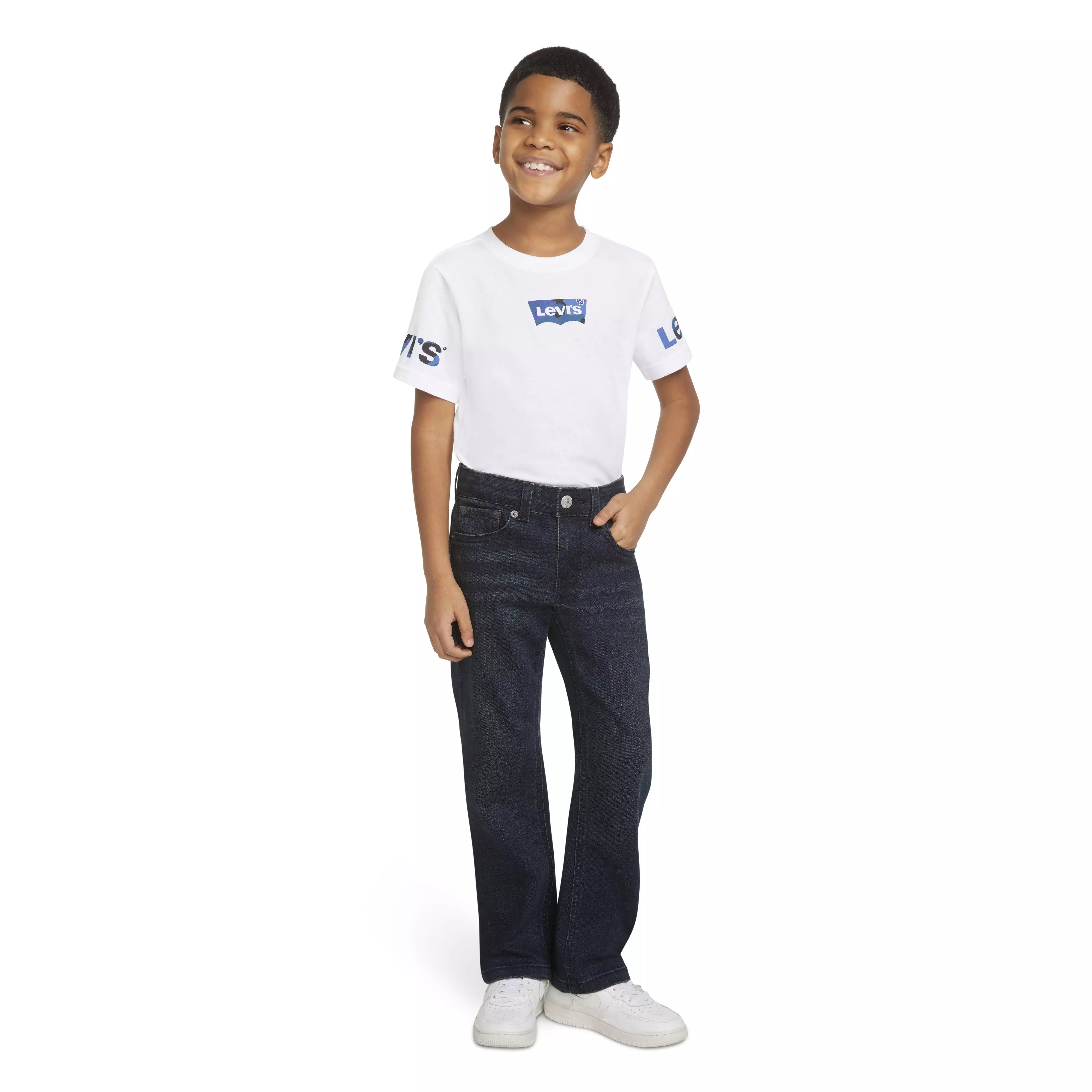 Levi's Little Boys' 514 Straight Fit Dark Blue Wash Denim Jeans - DK BLUE