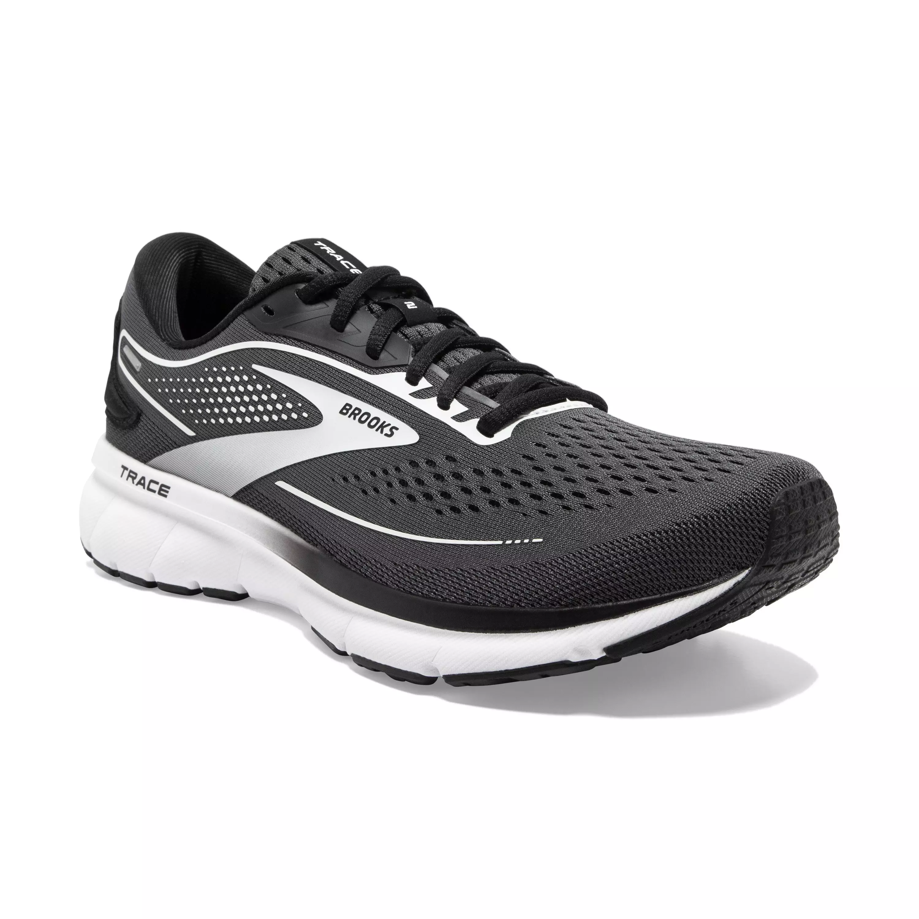 Brooks Trace 2 "Black/White/Silver" Women's Wide Running Shoe - BLACK/WHITE/SILVER