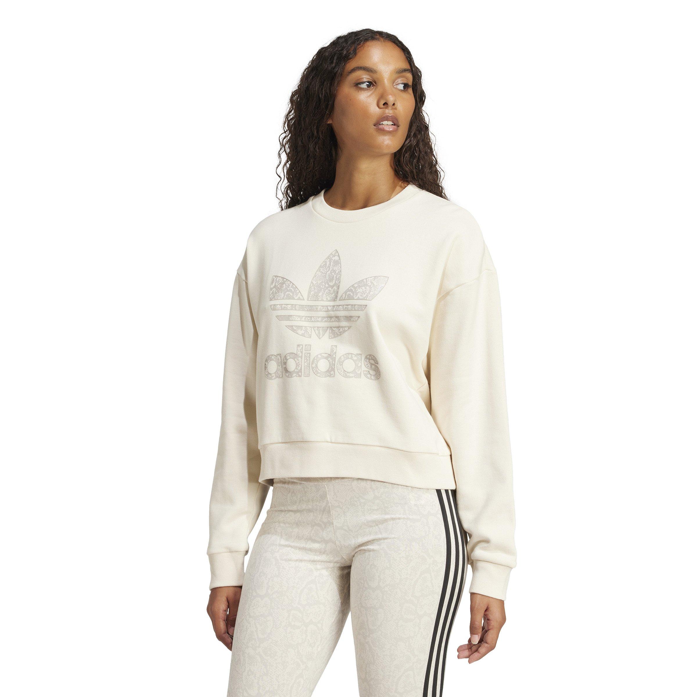 adidas Originals Women's Snake Crew Sweatshirt -White - WHITE