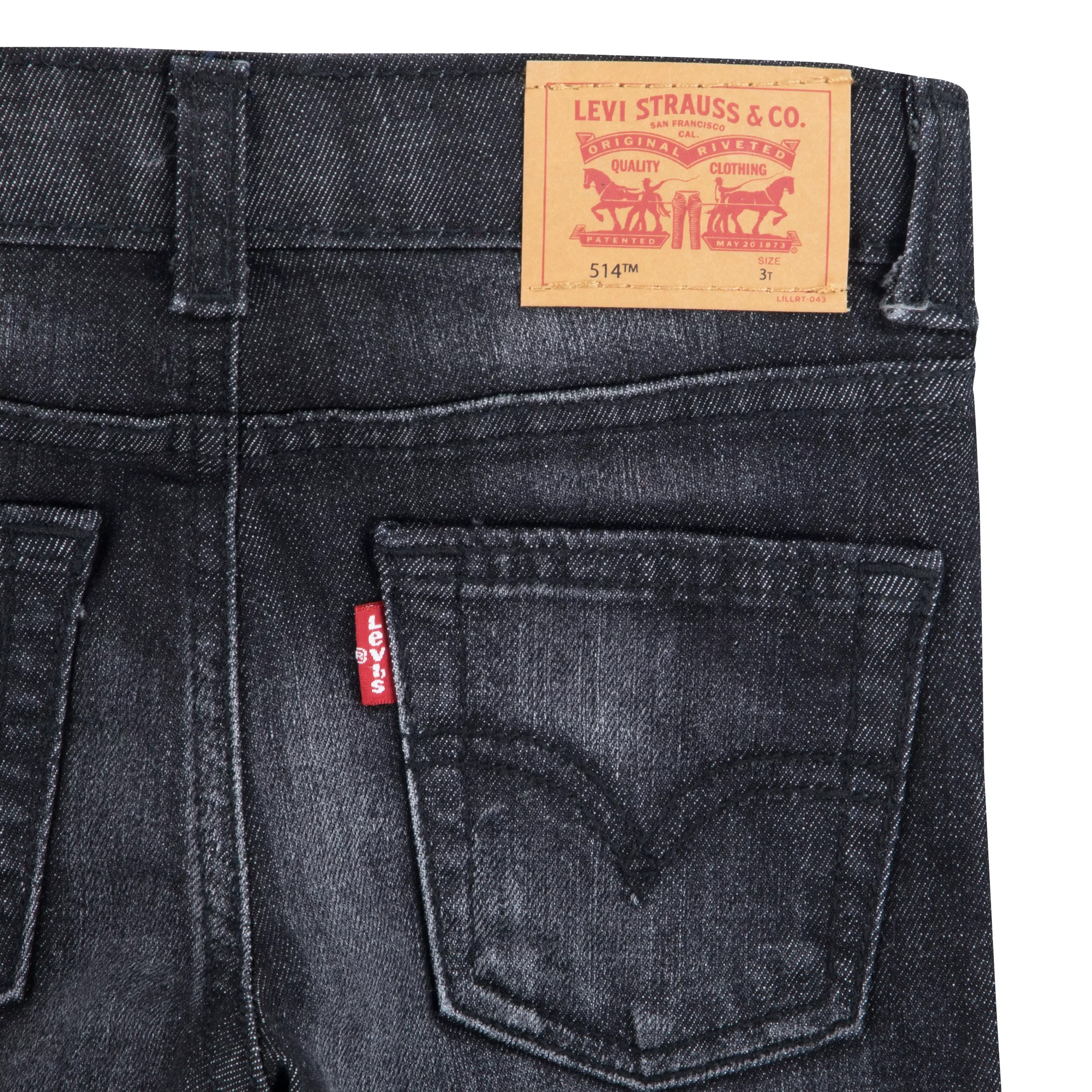 Levi's Toddler Boys' 514 Straight Fit Dark Grey Wash Denim Jeans - DARK GREY