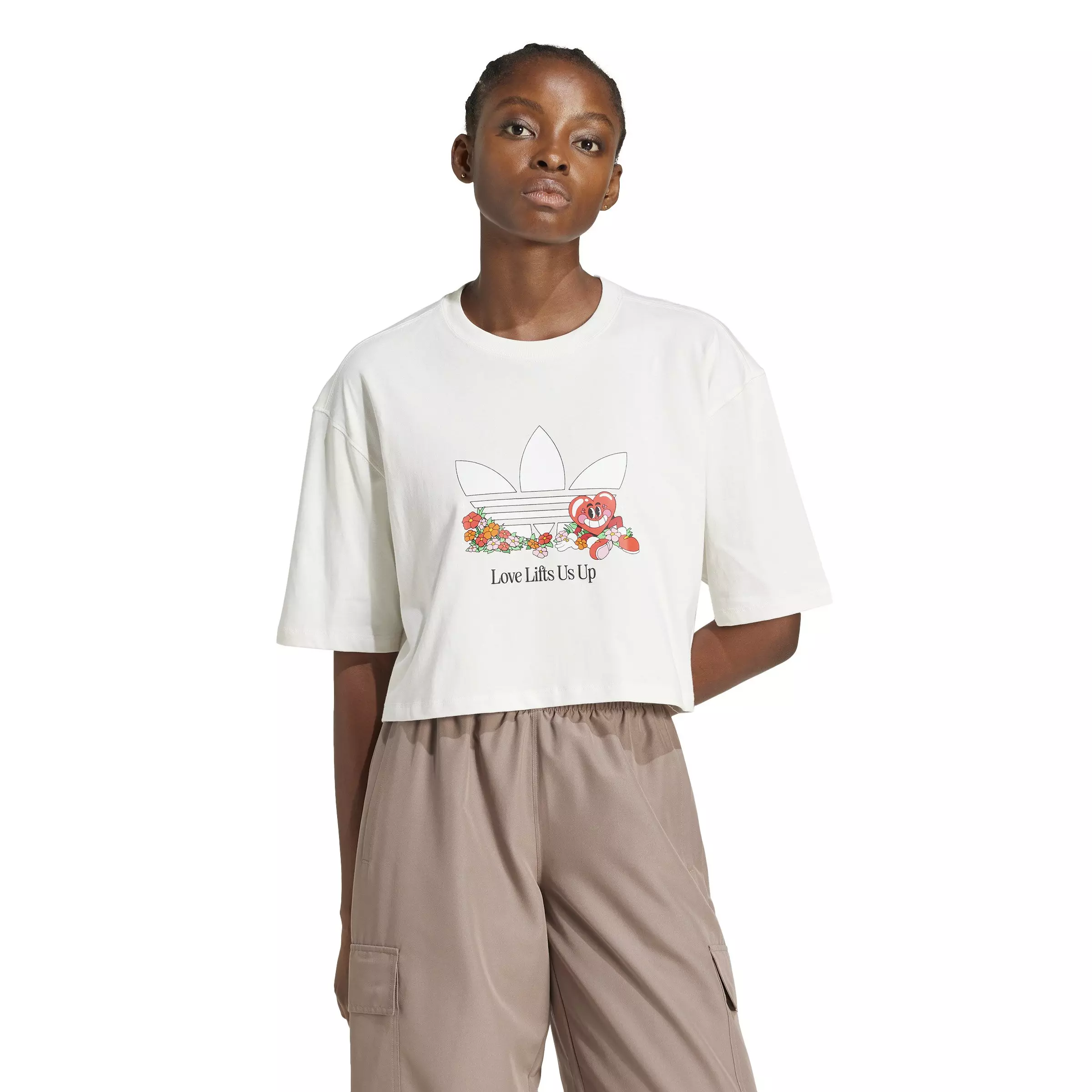 adidas Originals Women's Made by Nelson Graphic T-Shirt -White - WHITE