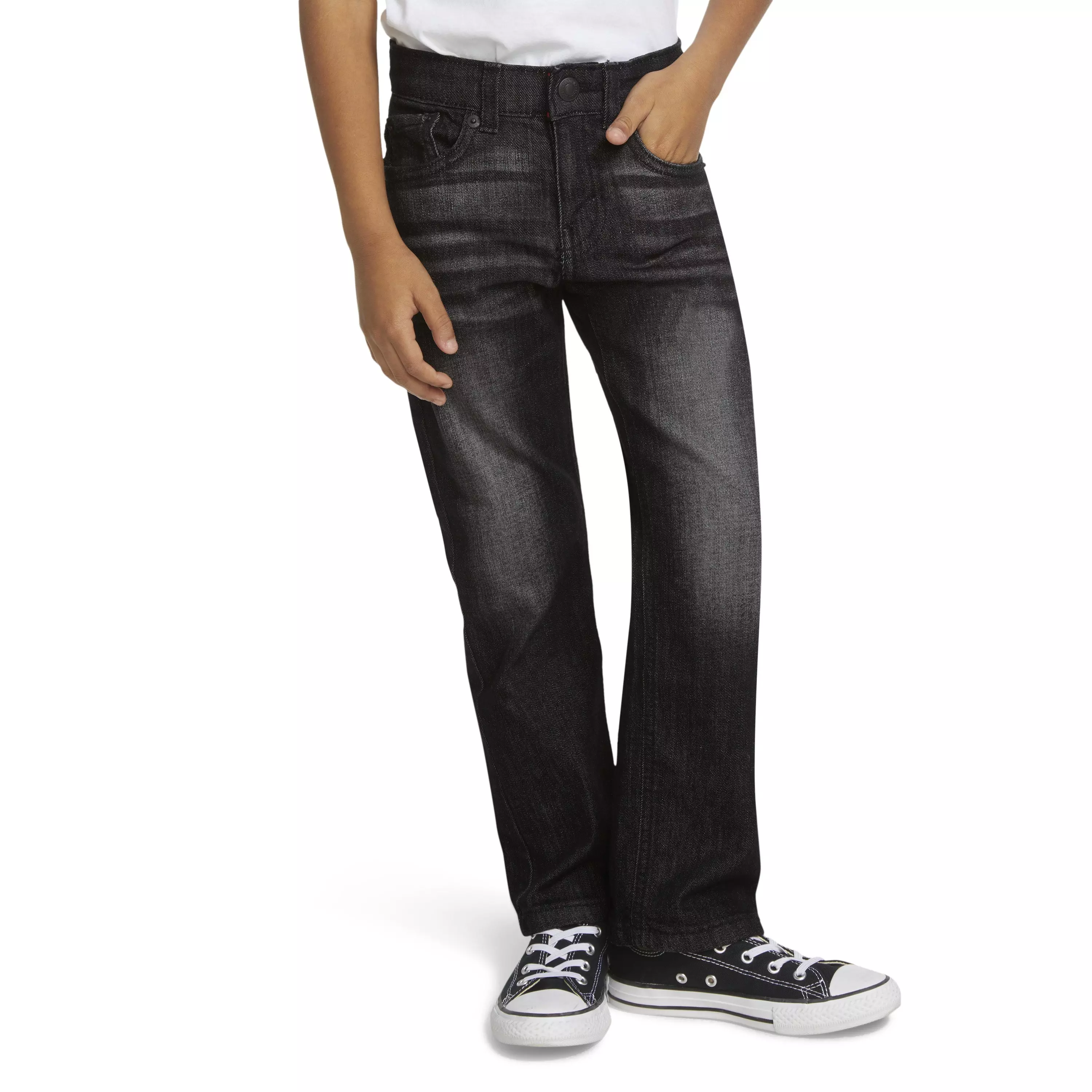 Levi's Little Boys' 514 Straight Fit Dark Grey Wash Denim Jeans - DARK GREY