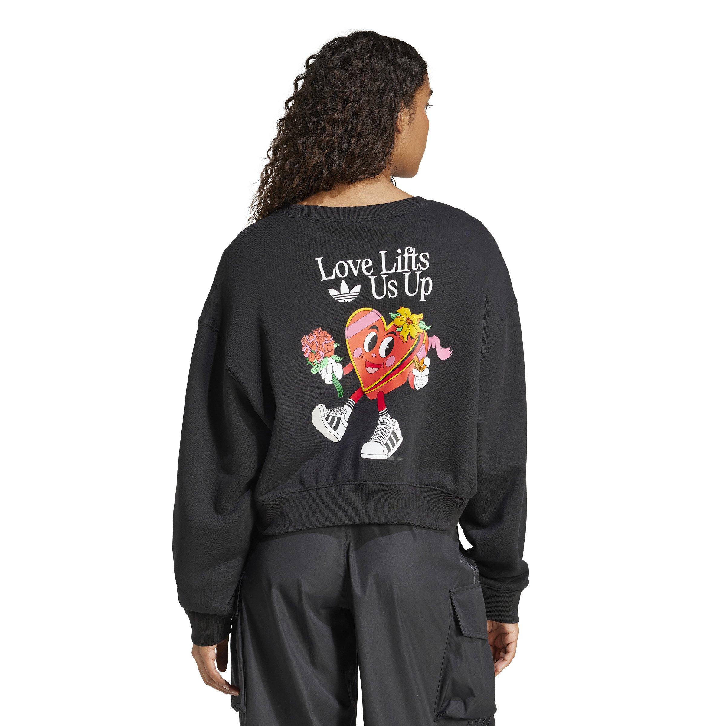 adidas Originals Women's Graphics Crew Sweatshirt -Black - BLACK Thumbnail View 2