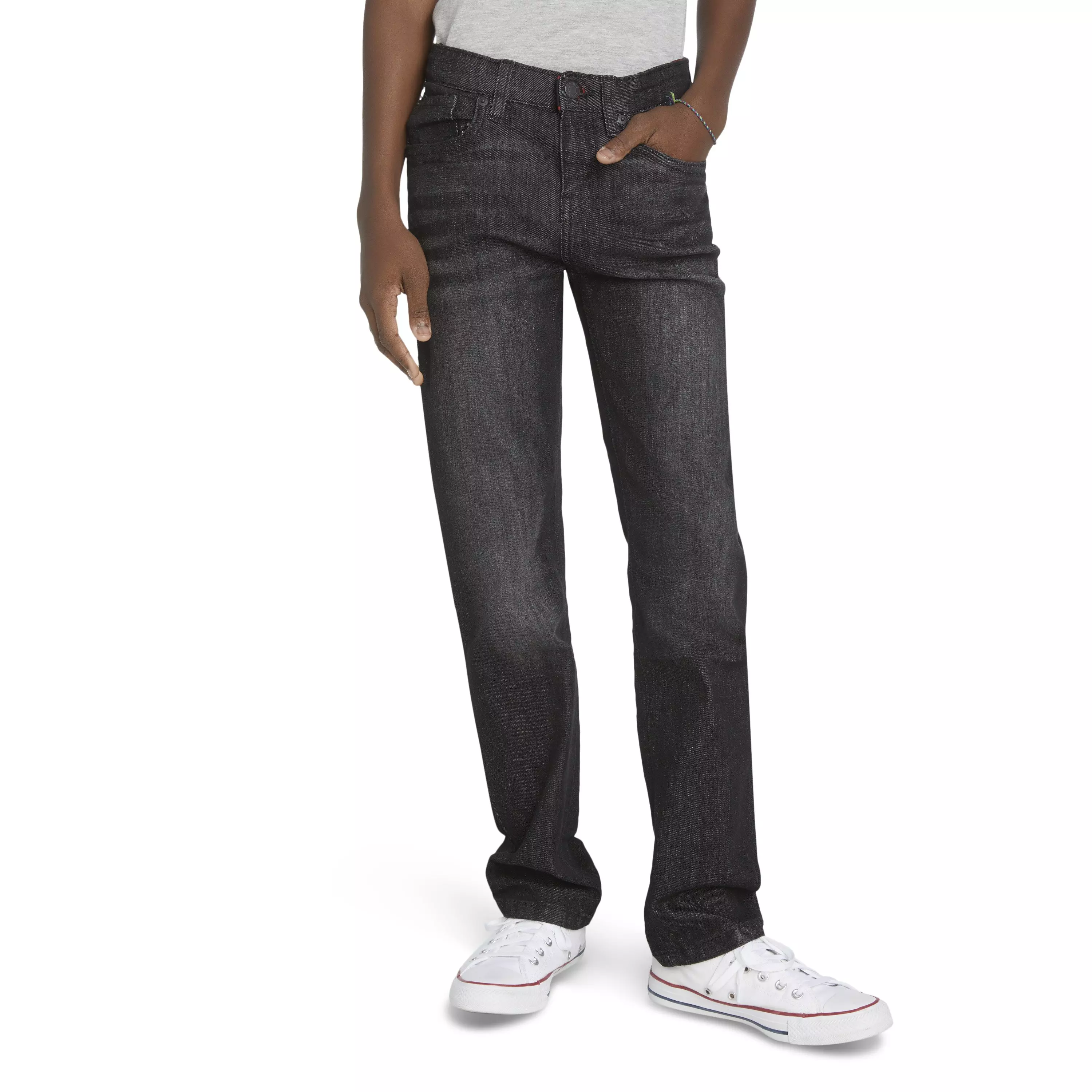 Levi's Big Boys' 514 Straight Fit Dark Grey Wash Denim Jeans - DARK GREY