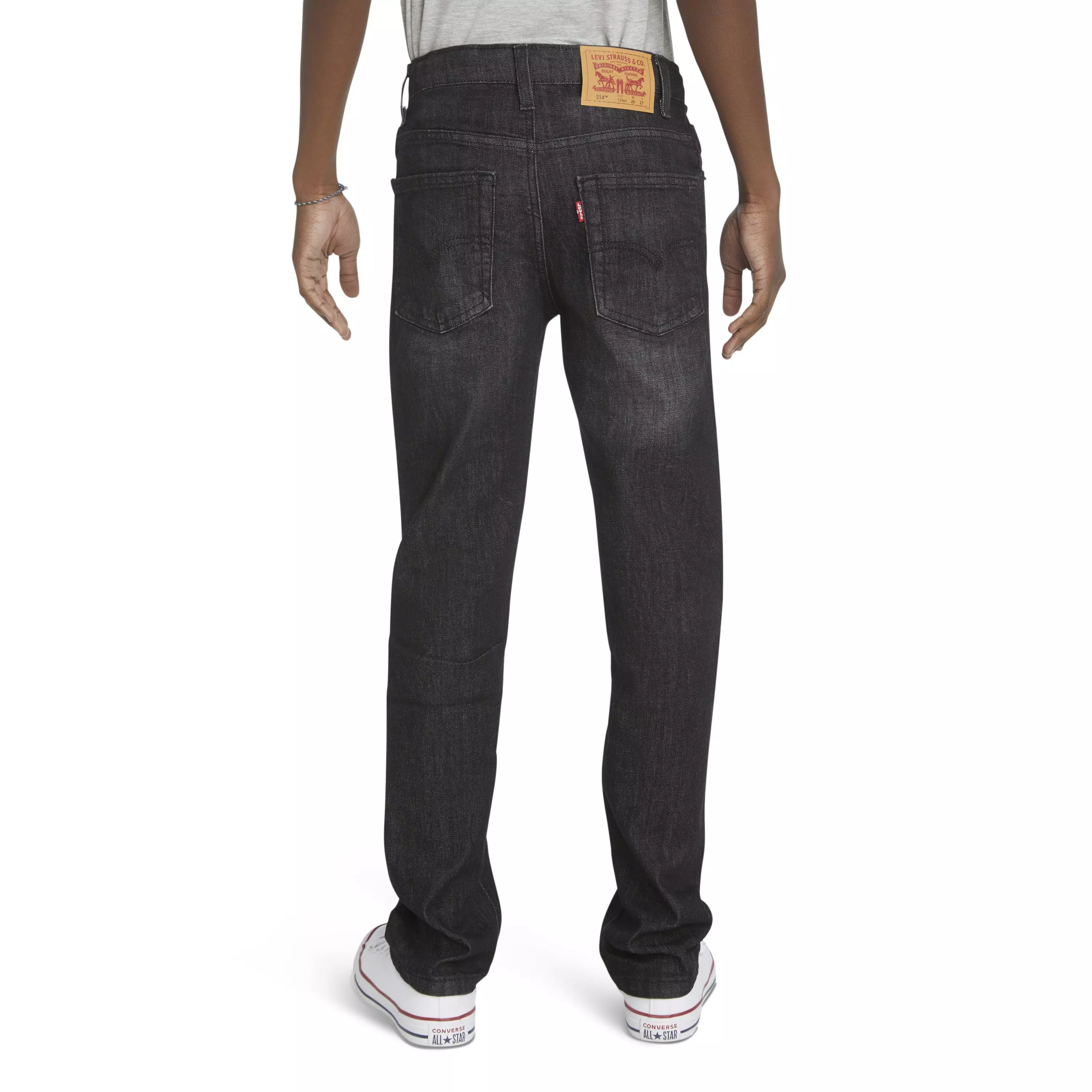 Levi's Big Boys' 514 Straight Fit Dark Grey Wash Denim Jeans - DARK GREY