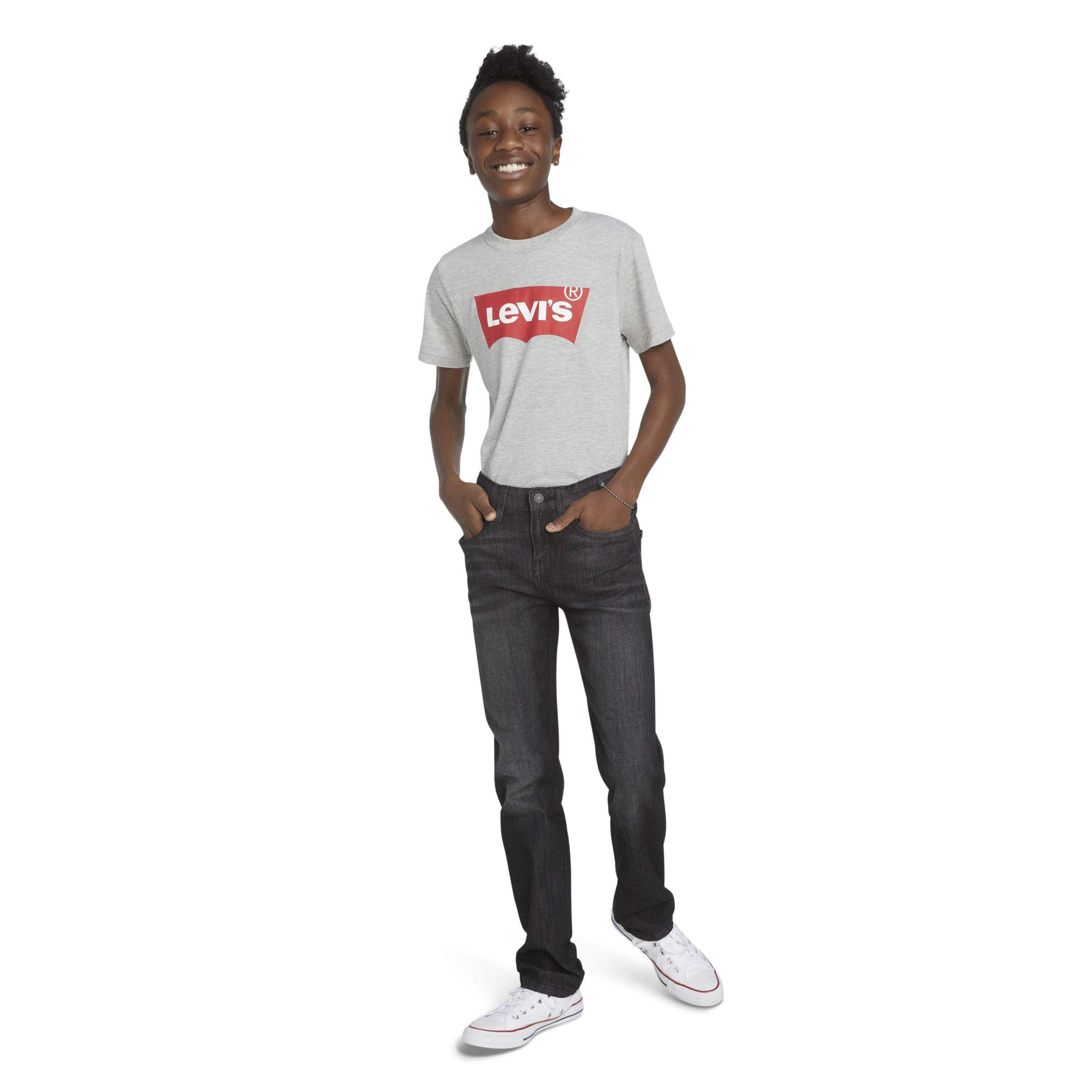 Levi's Big Boys' 514 Straight Fit Dark Grey Wash Denim Jeans - DARK GREY Thumbnail View 10
