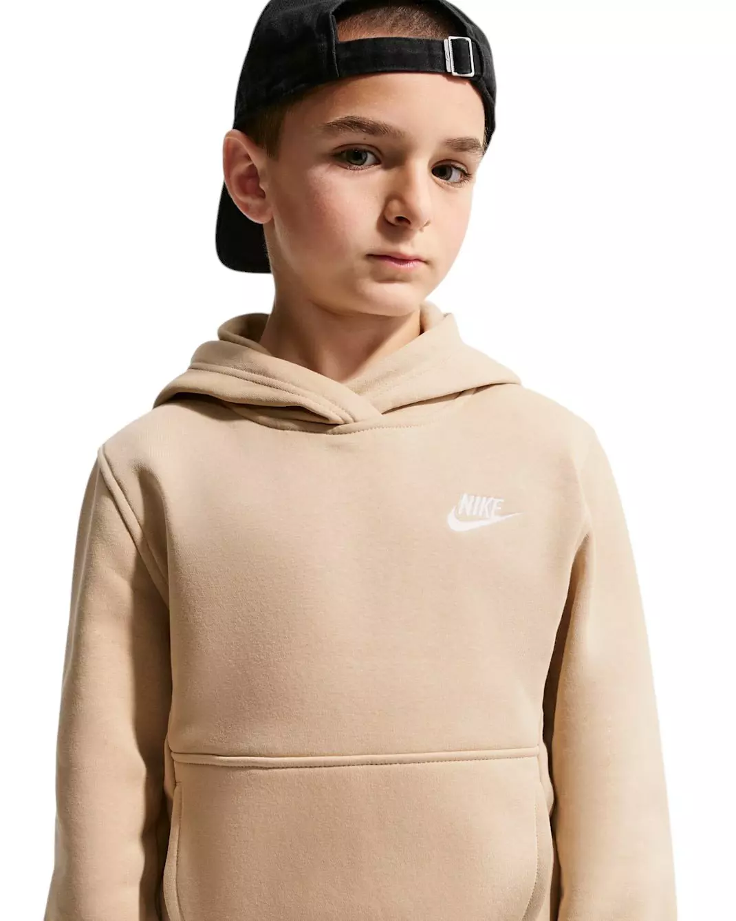 Nike Big Kids' Sportswear Club Fleece Pullover Hoodie - Linen Brown - LINEN BROWN