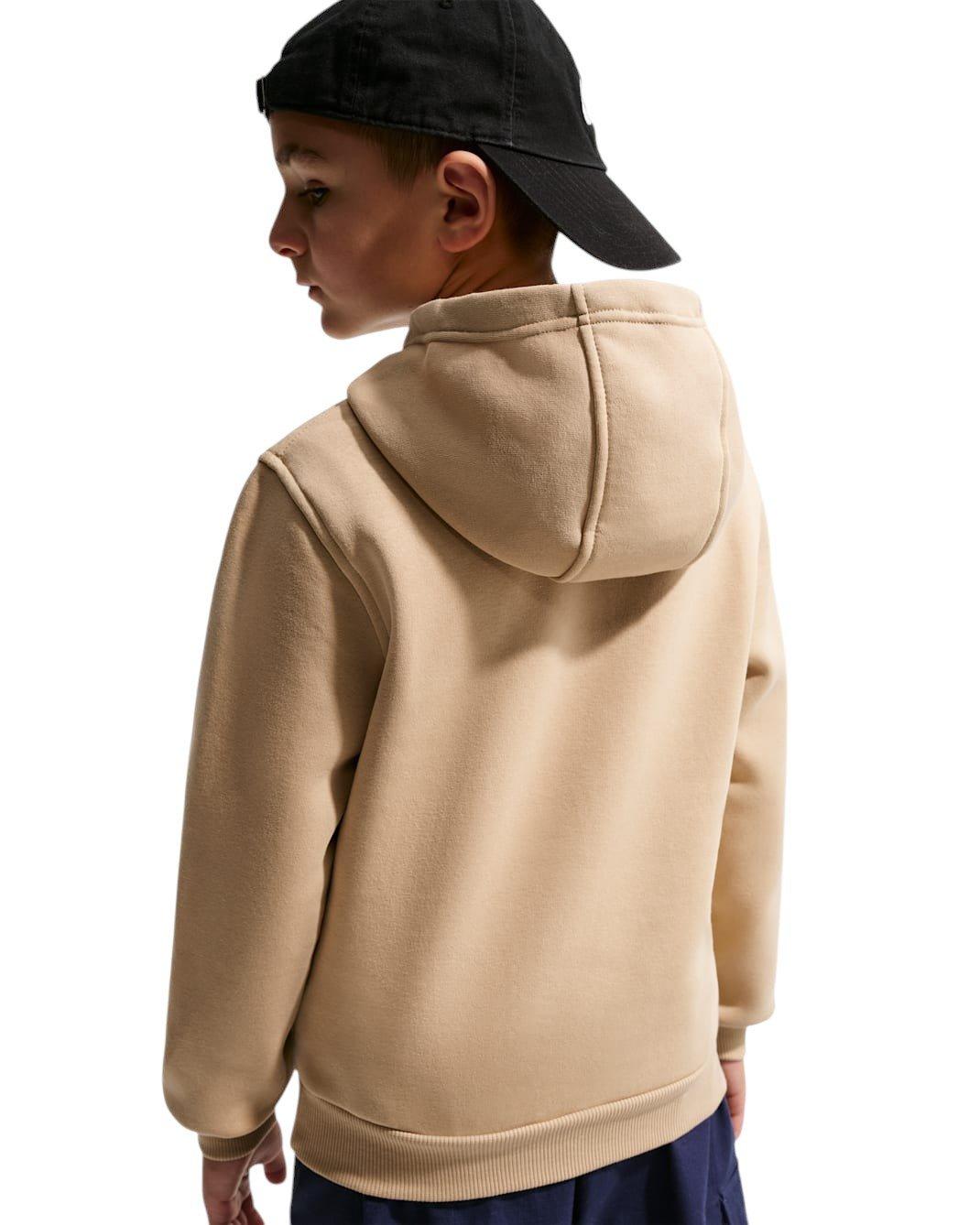 Nike Big Kids' Sportswear Club Fleece Pullover Hoodie - Linen Brown - LINEN BROWN Thumbnail View 3