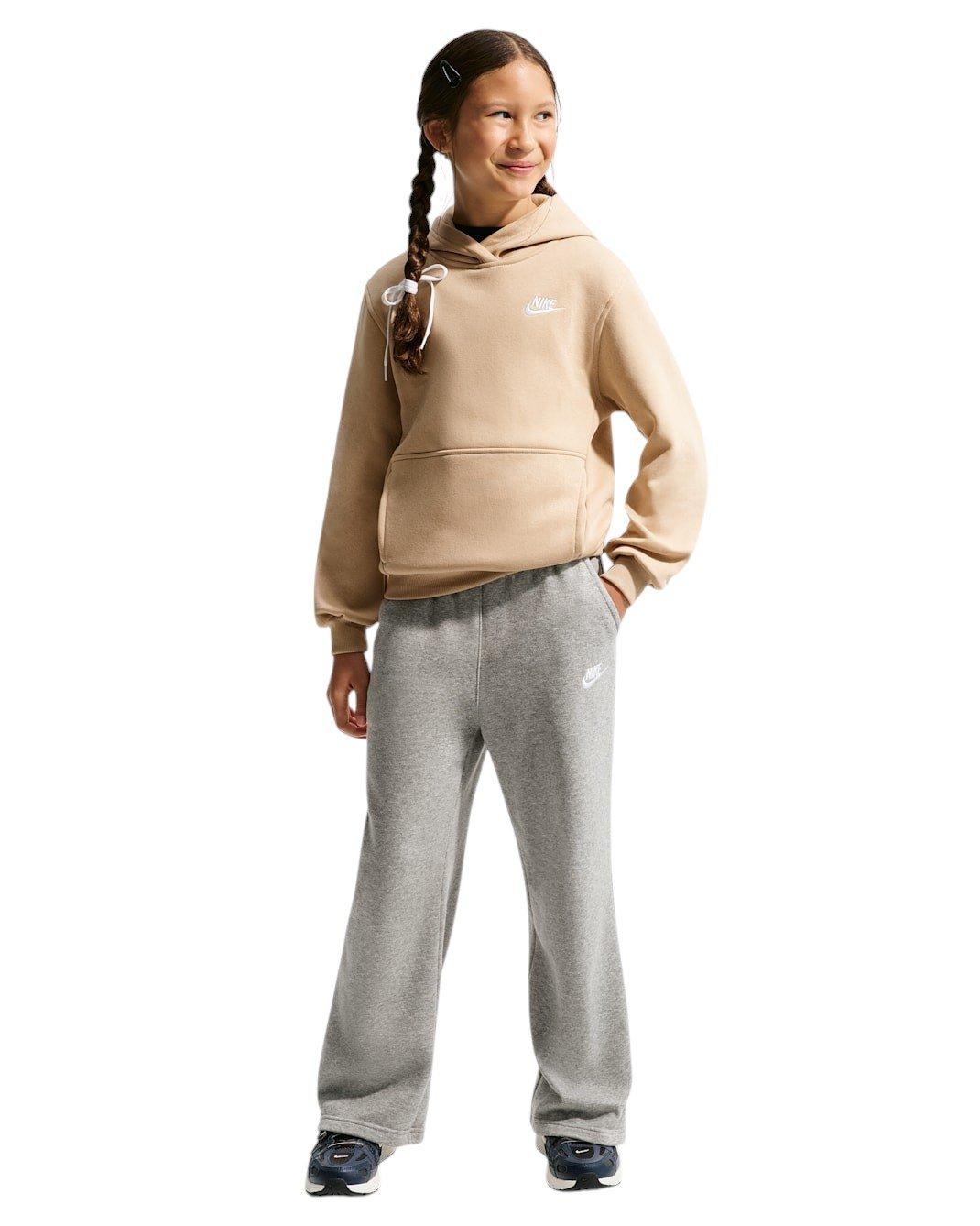 Nike Big Kids' Sportswear Club Fleece Pullover Hoodie - Linen Brown - LINEN BROWN Thumbnail View 7