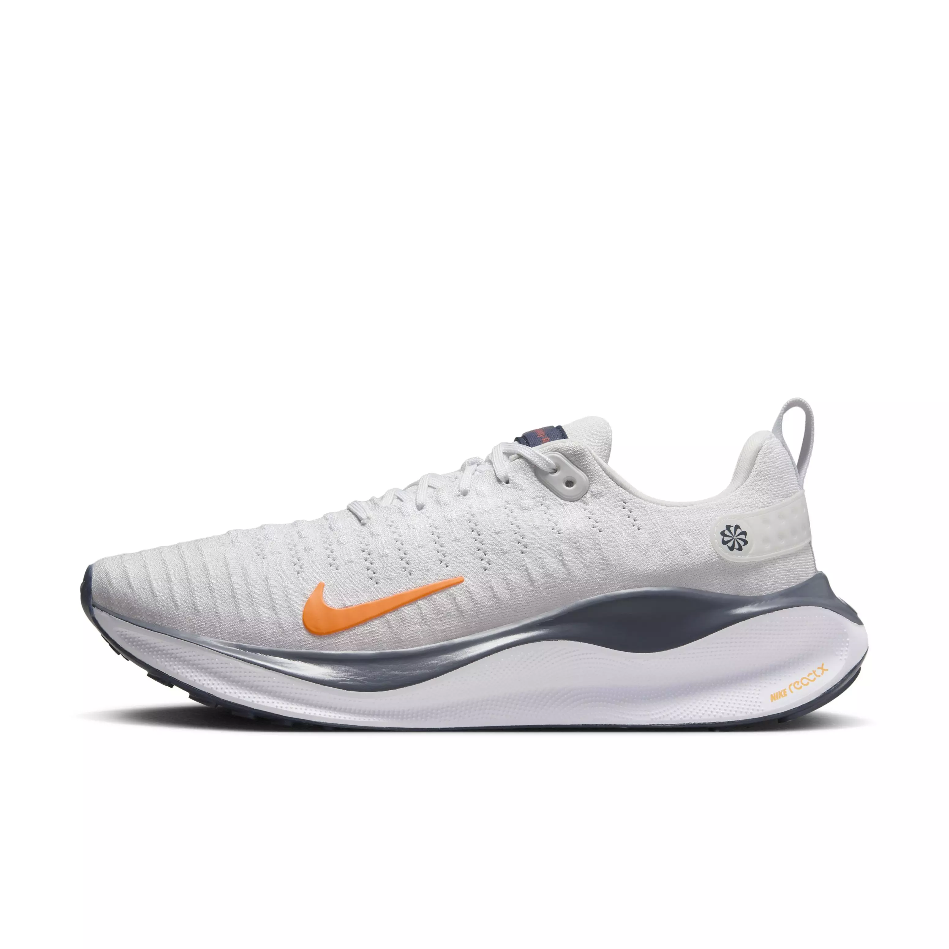 Nike InfinityRN 4 "Platinum Tint/Thunder Blue/Summit White/Total Orange" Men's Running Shoe - PLATINUM/BLUE/WHITE/ORANGE
