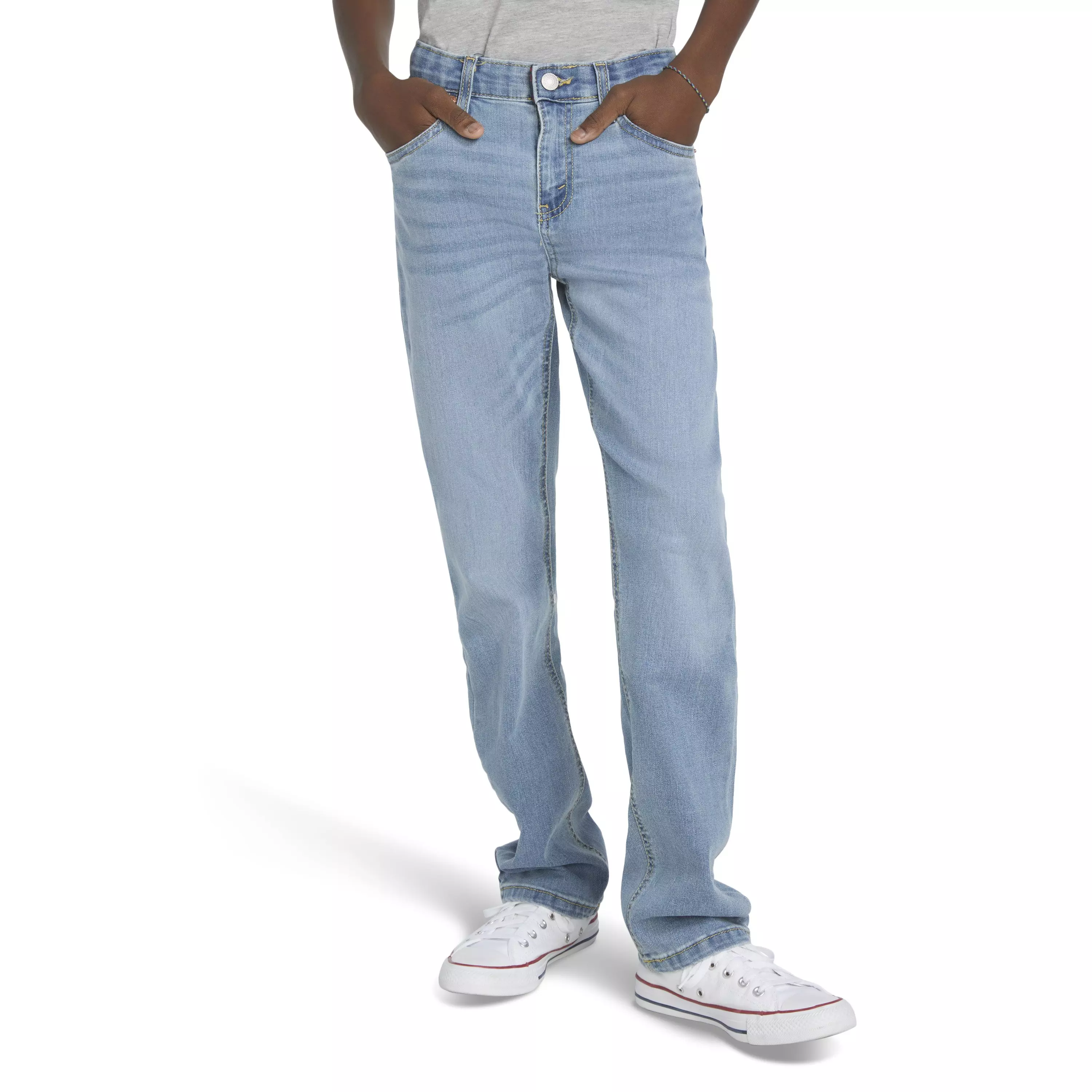 Levi's Big Boys' 514 Straight Fit Blue Wash Denim Jeans - BLUE