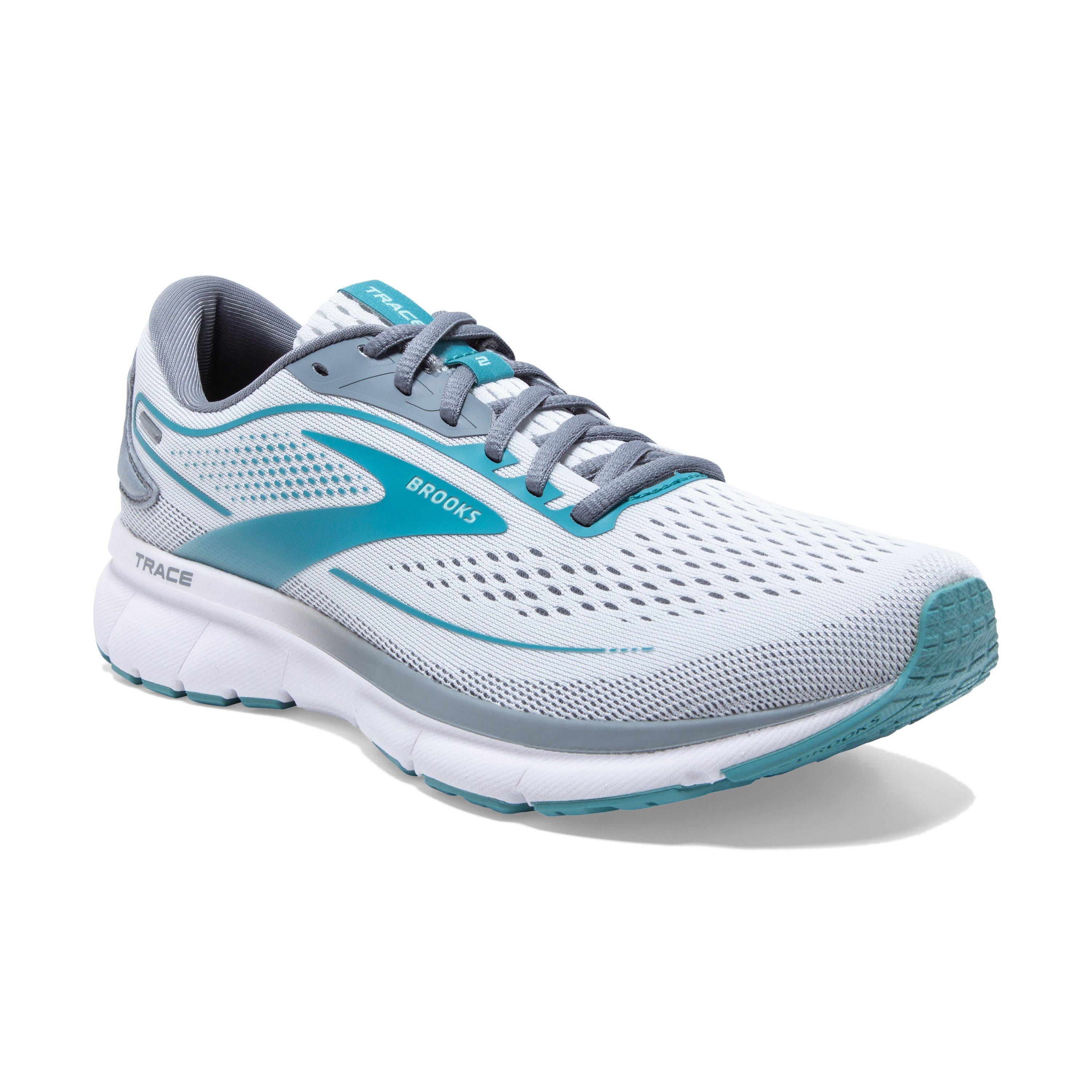 Brooks Trace 2 "White/Grey/Teal" Women's Running Shoe - WHITE/GREY/TEAL Thumbnail View 3