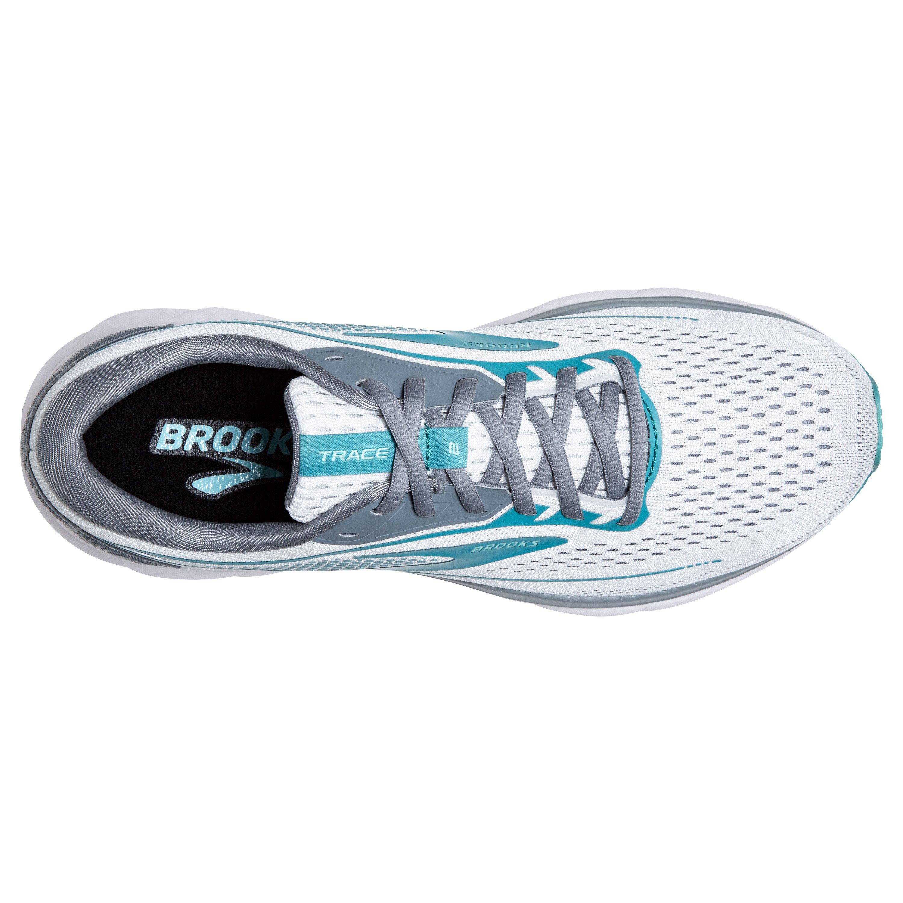 Brooks Trace 2 "White/Grey/Teal" Women's Running Shoe - WHITE/GREY/TEAL Thumbnail View 5