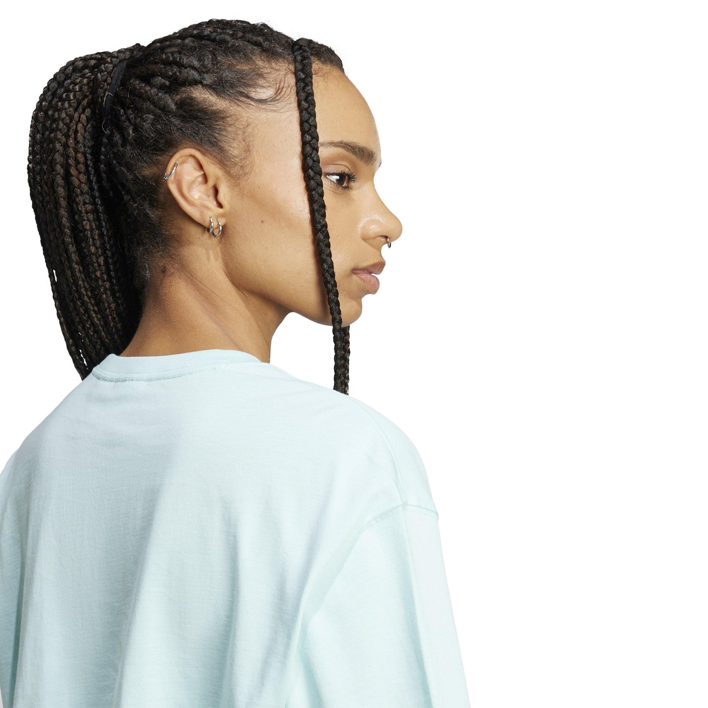 adidas Originals Women's Essentials Crop T-Shirt -Turquoise - TURQUOISE  Thumbnail View 4