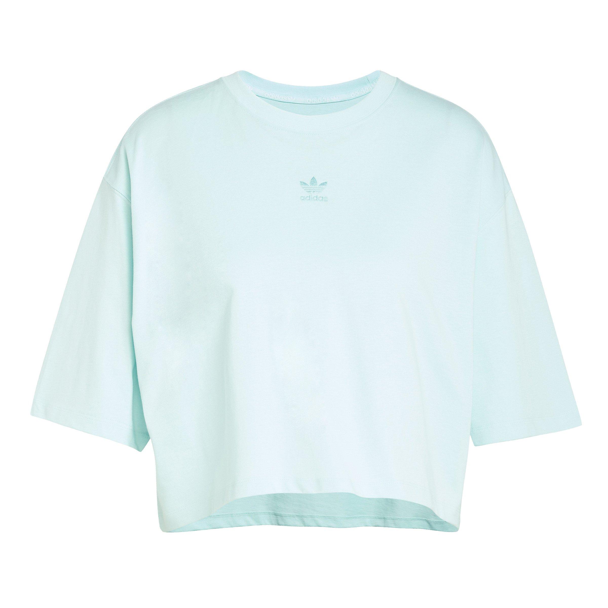 adidas Originals Women's Essentials Crop T-Shirt -Turquoise - TURQUOISE  Thumbnail View 6