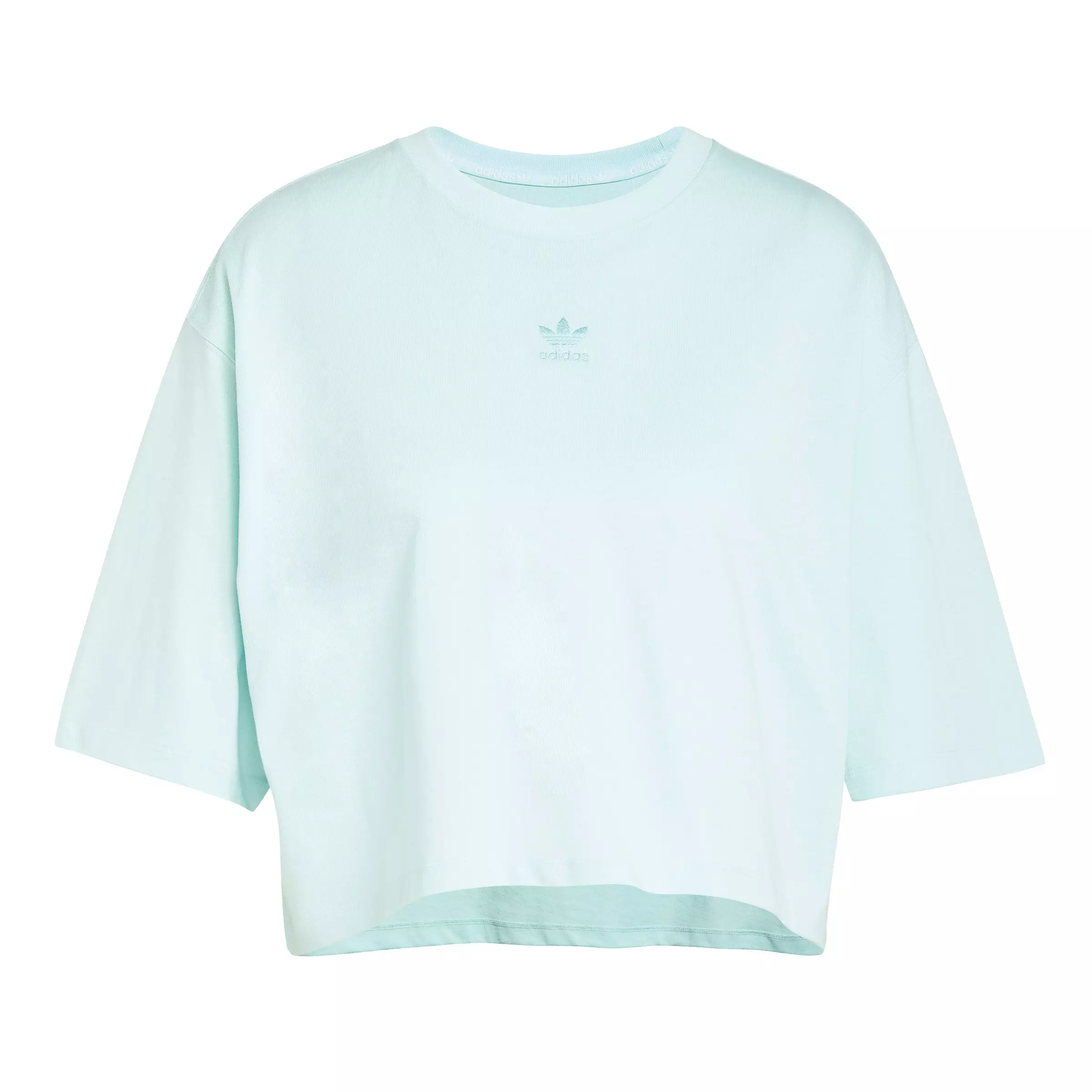 adidas Originals Women's Essentials Crop T-Shirt -Turquoise - TURQUOISE 