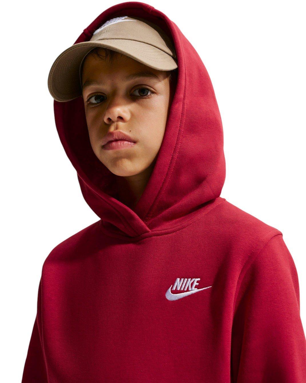 Nike Sportswear Club Fleece Big Kids' Red Pullover Hoodie