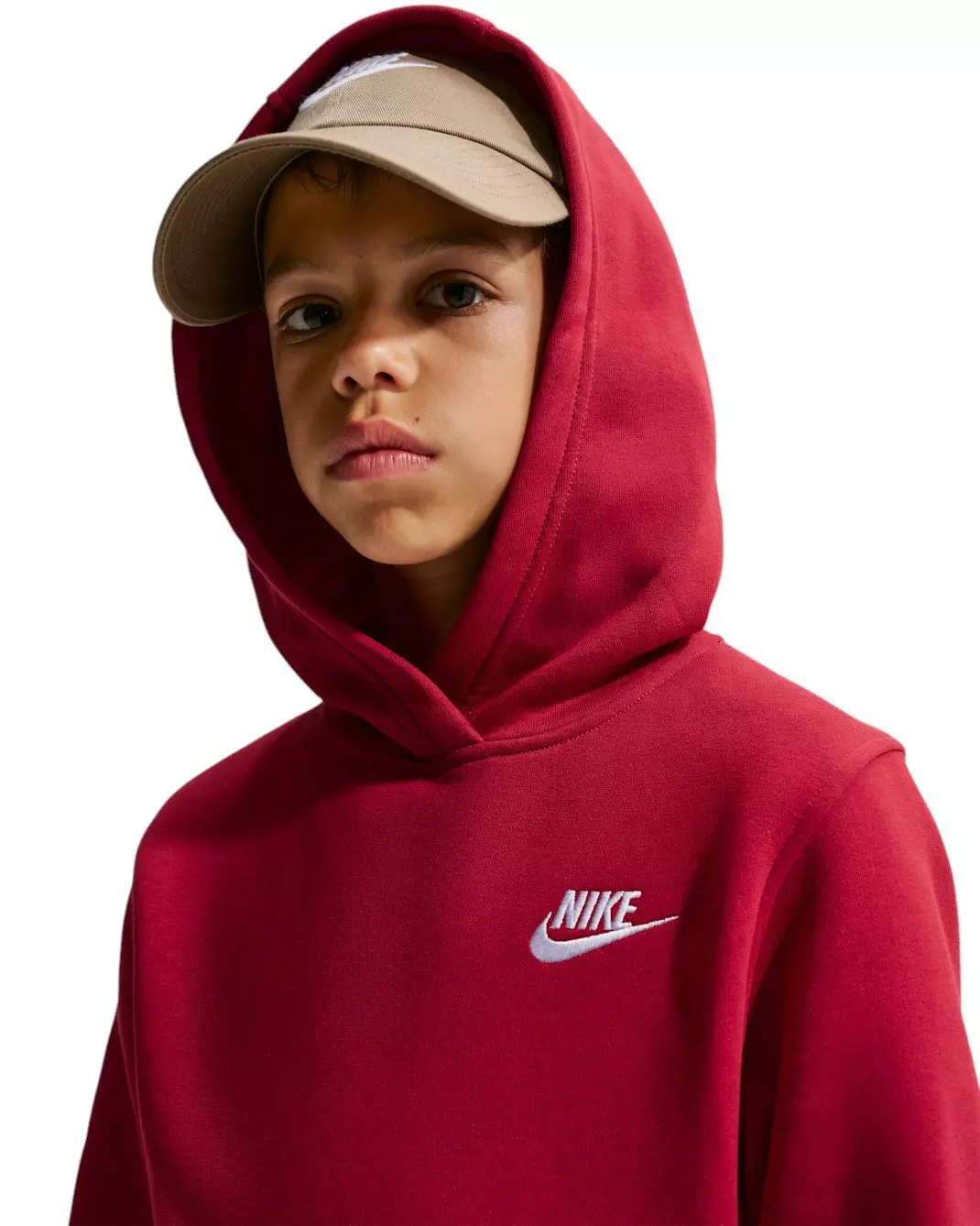 Nike Big Kids' Sportswear Club Fleece Pullover Hoodie - Red - RED