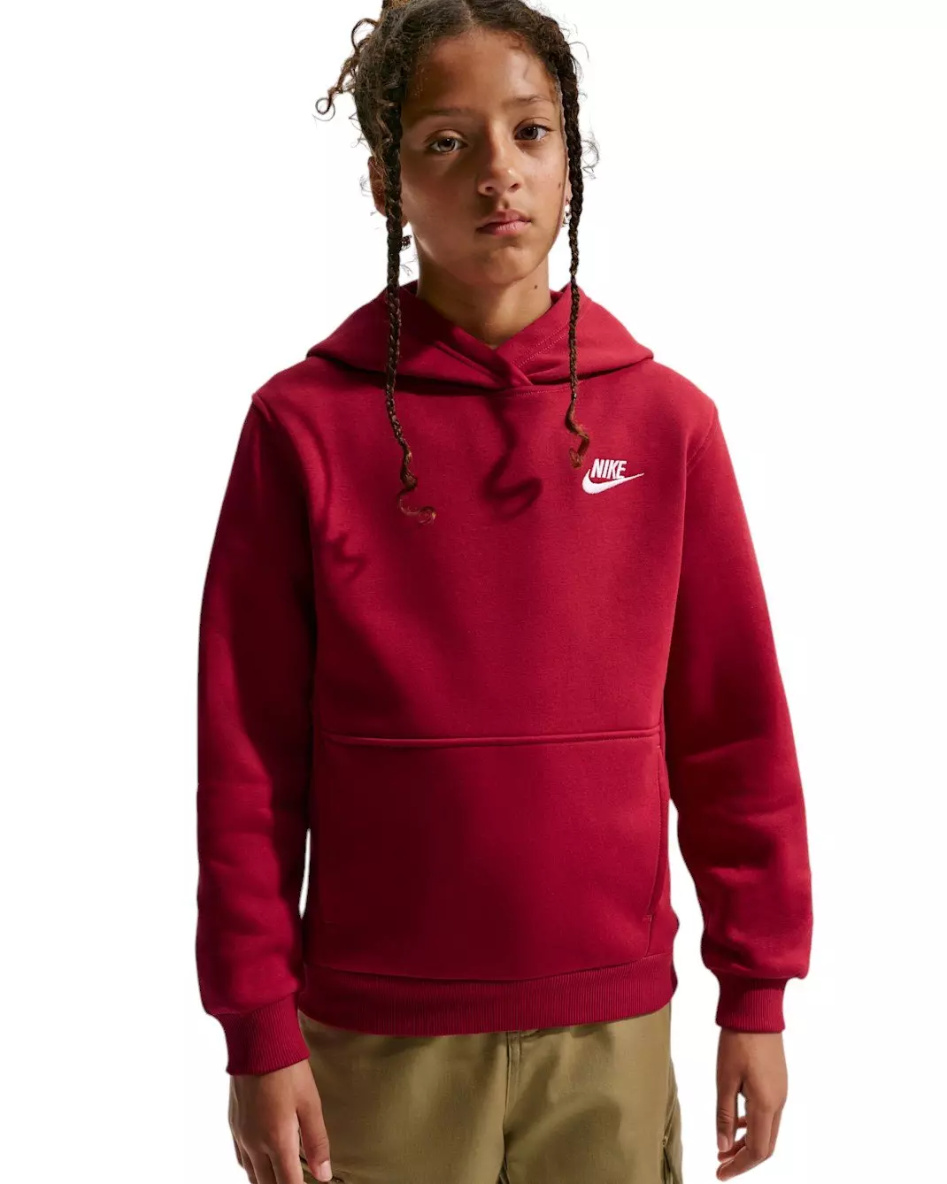 Nike Big Kids' Sportswear Club Fleece Pullover Hoodie - Red - RED