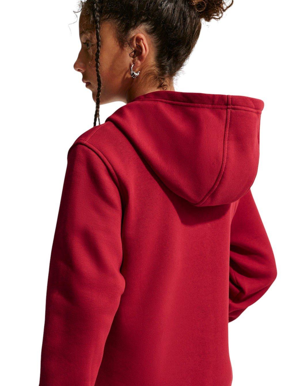 Nike Big Kids' Sportswear Club Fleece Pullover Hoodie - Red - RED Thumbnail View 5