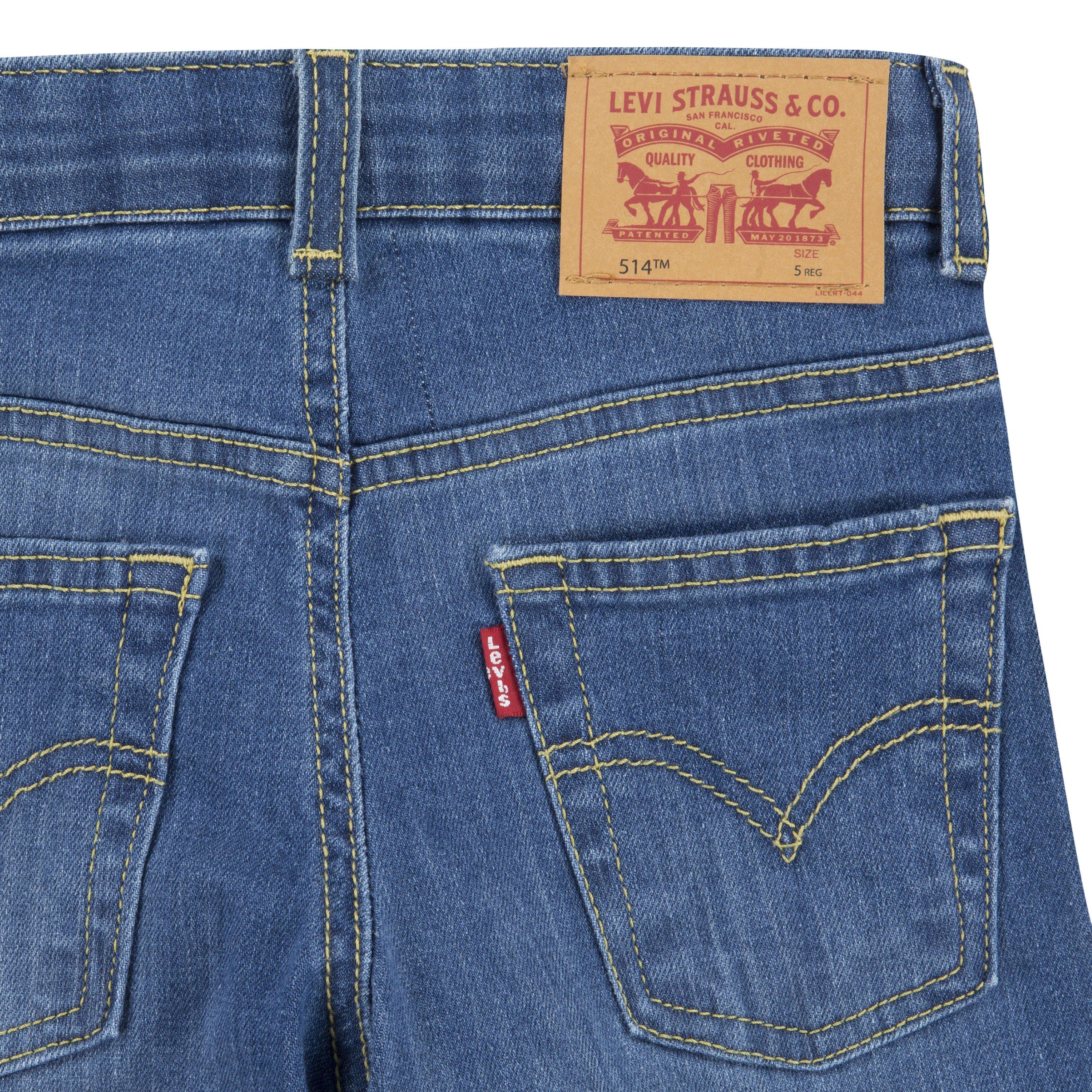 Levi's Little Boys' 514 Straight Fit Medium Wash Blue Denim Jeans - MEDIUM BLUE Thumbnail View 7