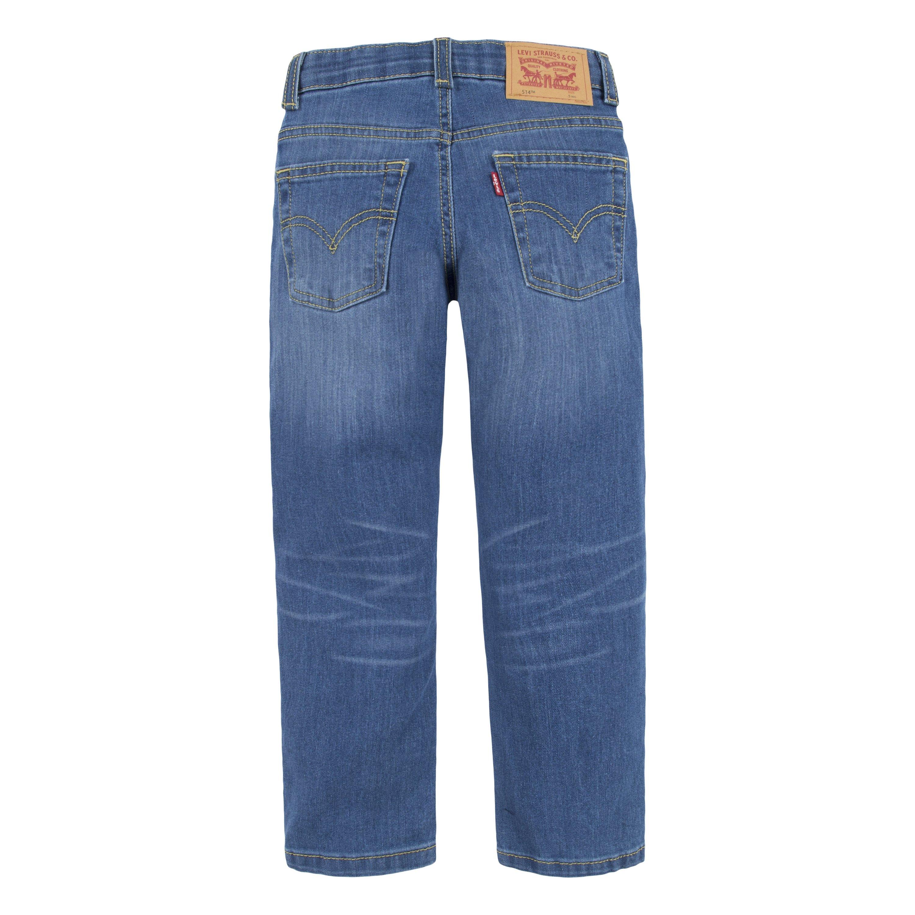 Levi's Little Boys' 514 Straight Fit Medium Wash Blue Denim Jeans - MEDIUM BLUE Thumbnail View 9