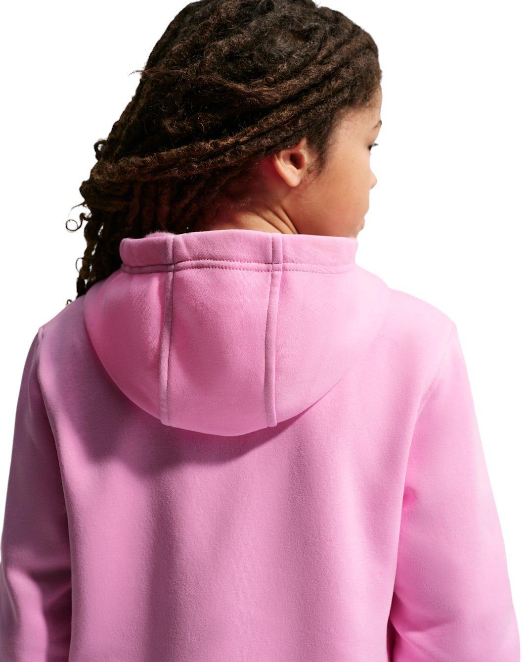 Nike Big Kids' Sportswear Club Fleece Pullover Hoodie - Pink - PINK Thumbnail View 5