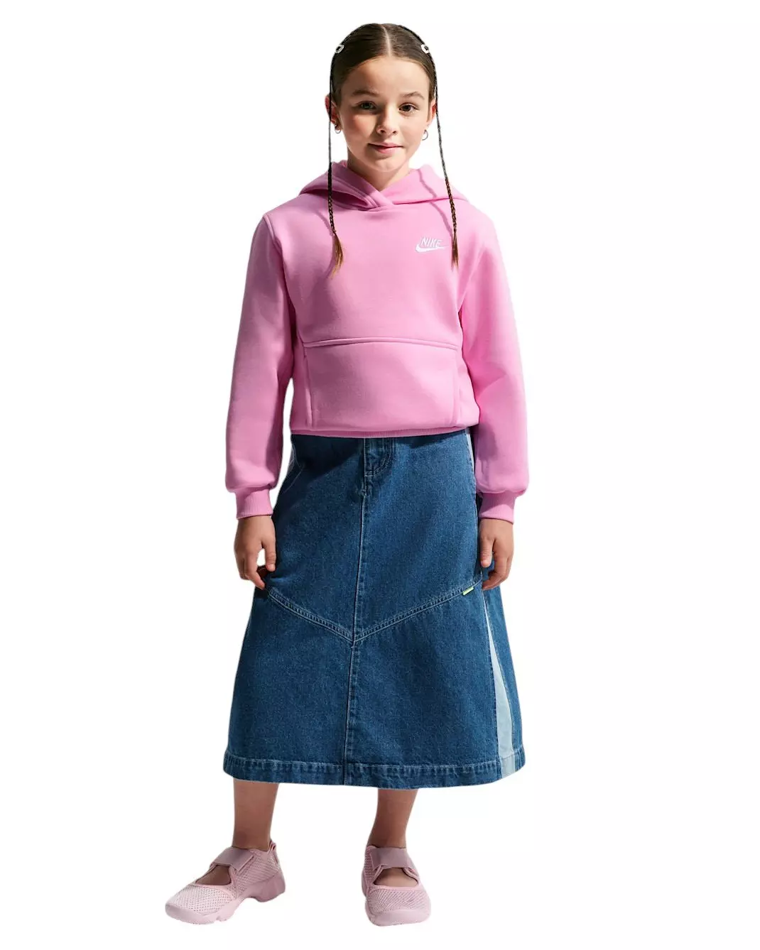 Nike Big Kids' Sportswear Club Fleece Pullover Hoodie - Pink - PINK