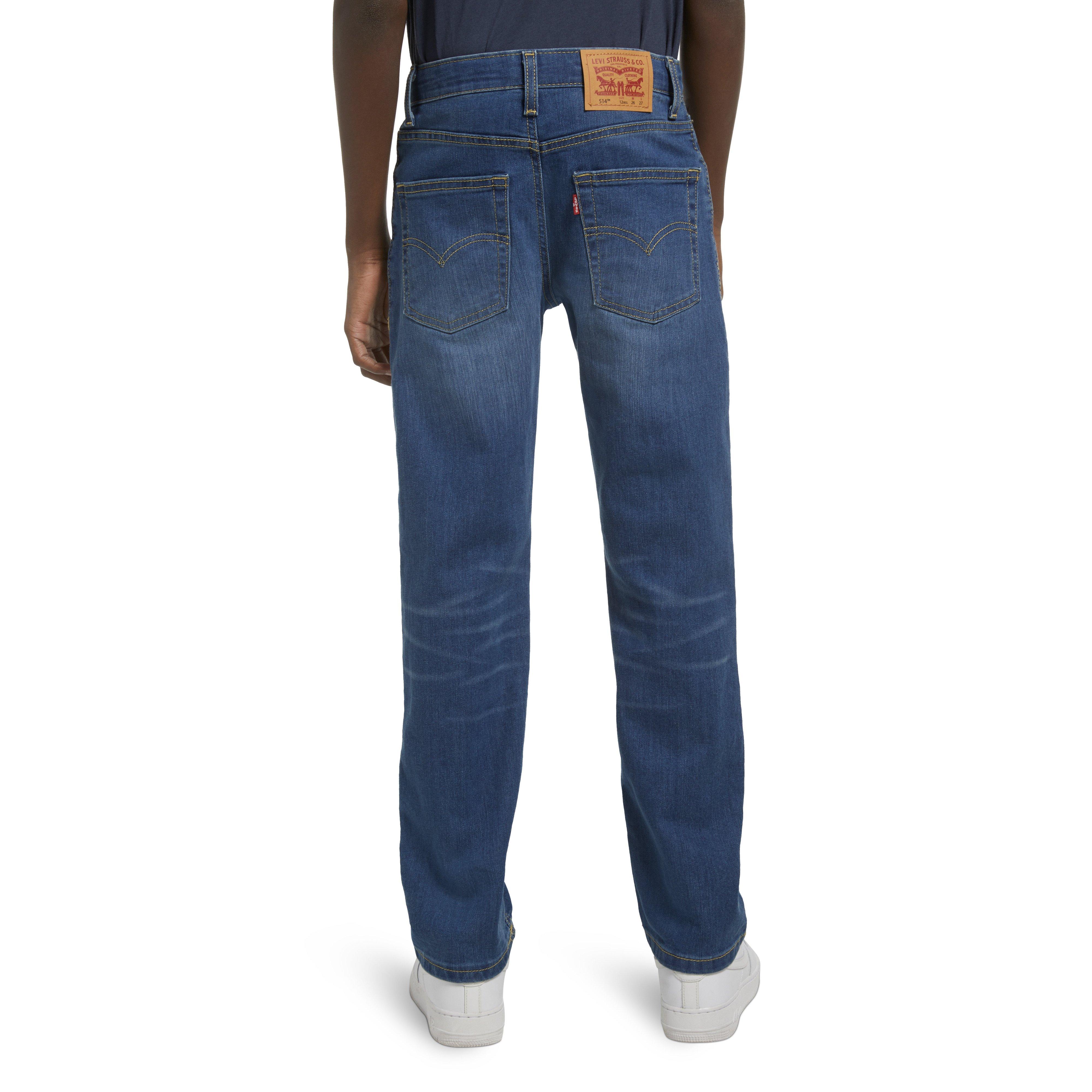 Levi's Big Boys' 514 Straight Fit Medium Wash Blue Denim Jeans - MEDIUM BLUE Thumbnail View 2