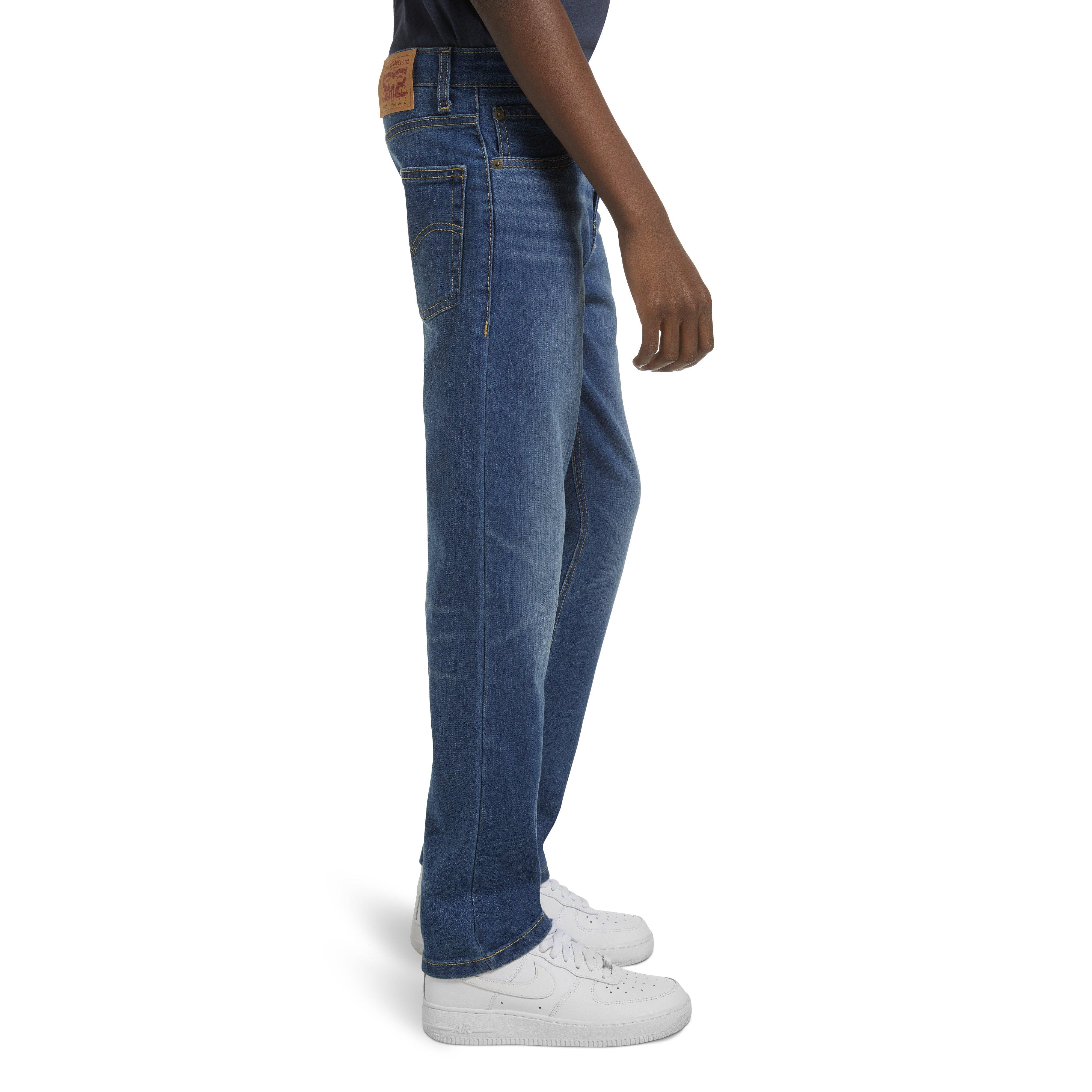 Levi's Big Boys' 514 Straight Fit Medium Wash Blue Denim Jeans - MEDIUM BLUE Thumbnail View 3