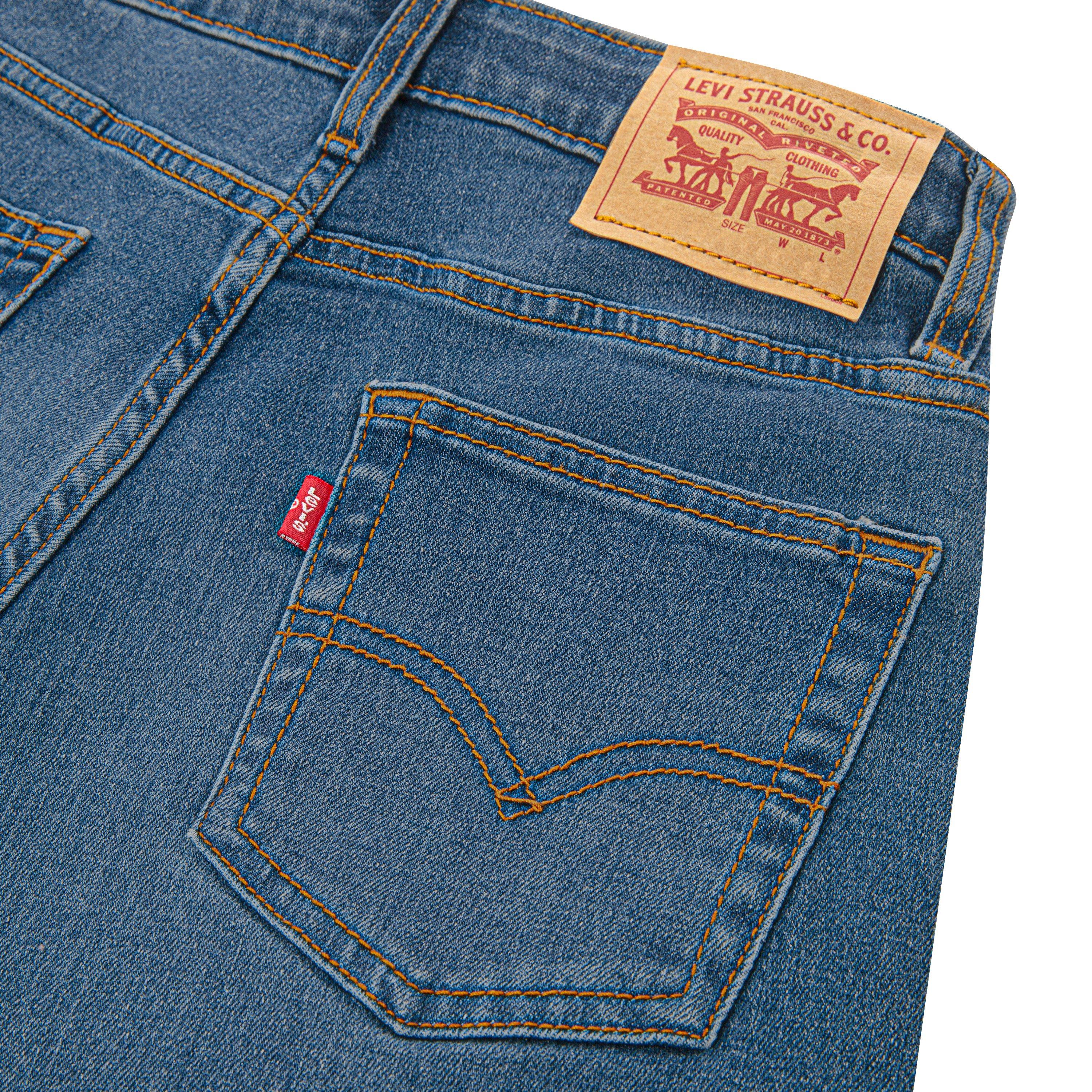 Levi's Big Boys' 514 Straight Fit Medium Wash Blue Denim Jeans - MEDIUM BLUE Thumbnail View 6