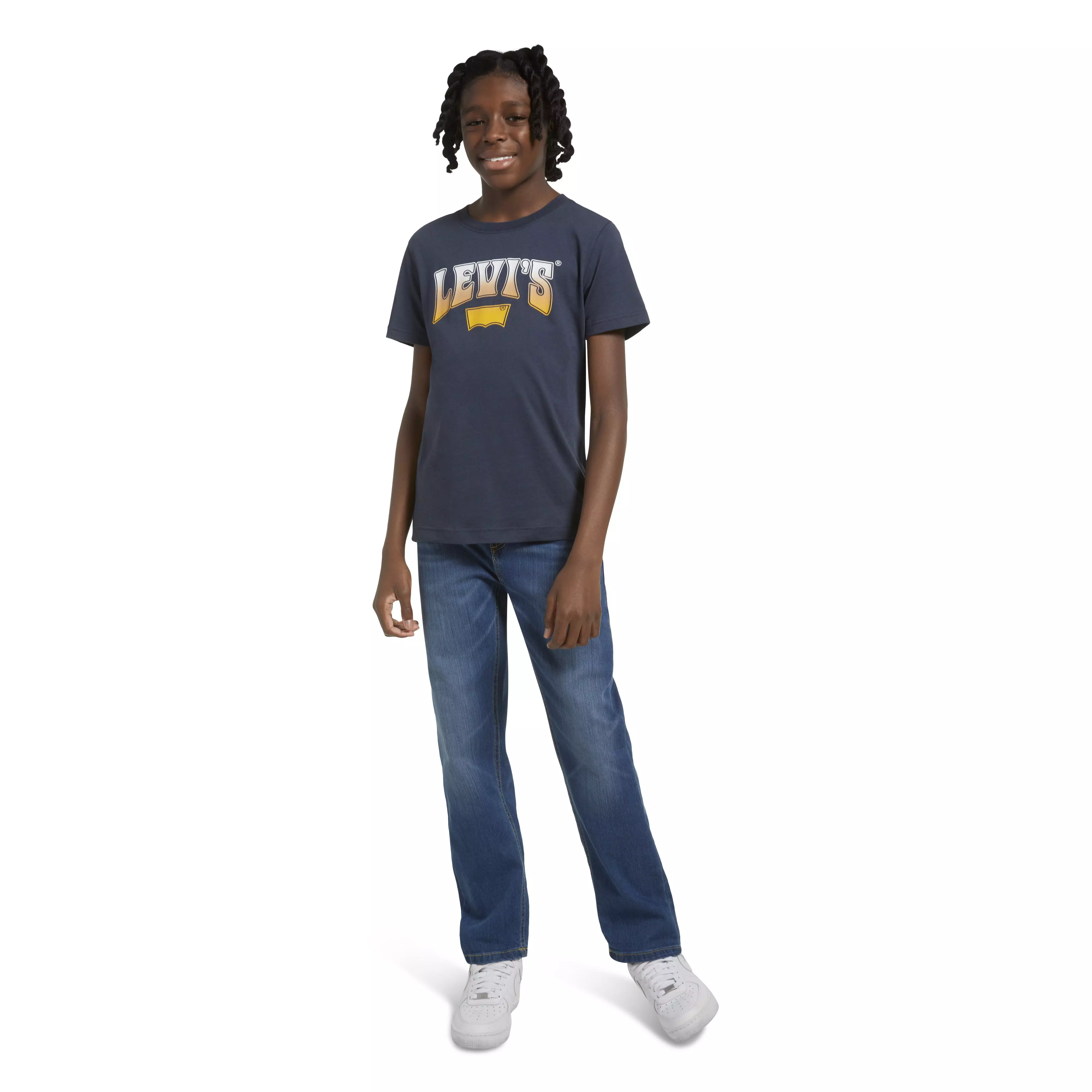 Levi's Big Boys' 514 Straight Fit Medium Wash Blue Denim Jeans - MEDIUM BLUE