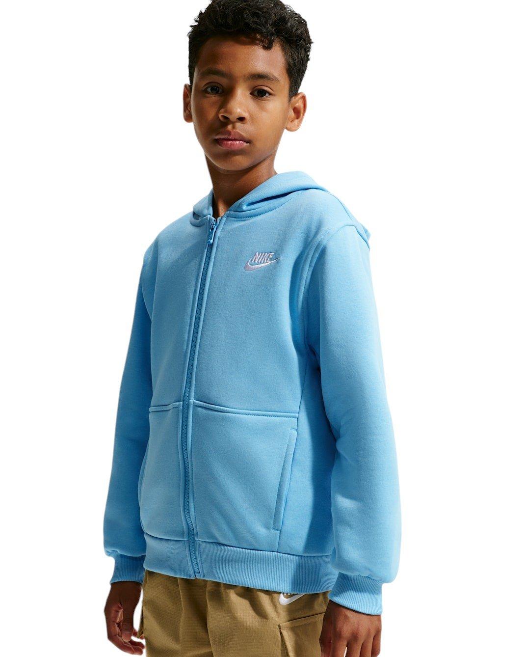 Nike Sportswear Club Fleece Big Kids' Blue Full-Zip Jacket
