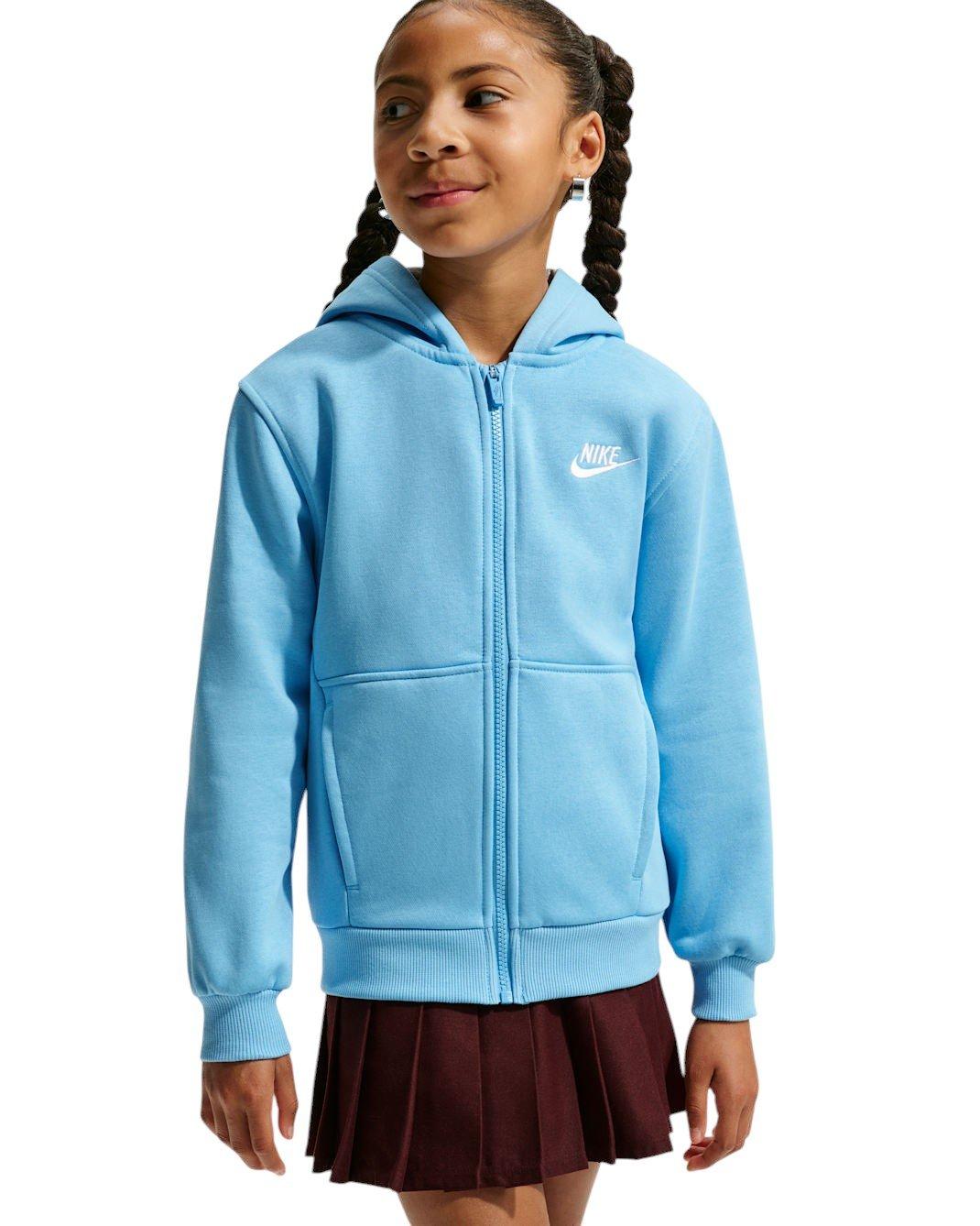 Nike Big Kids' Sportswear Club Fleece Full-Zip Jacket - Blue - BLUE Thumbnail View 4