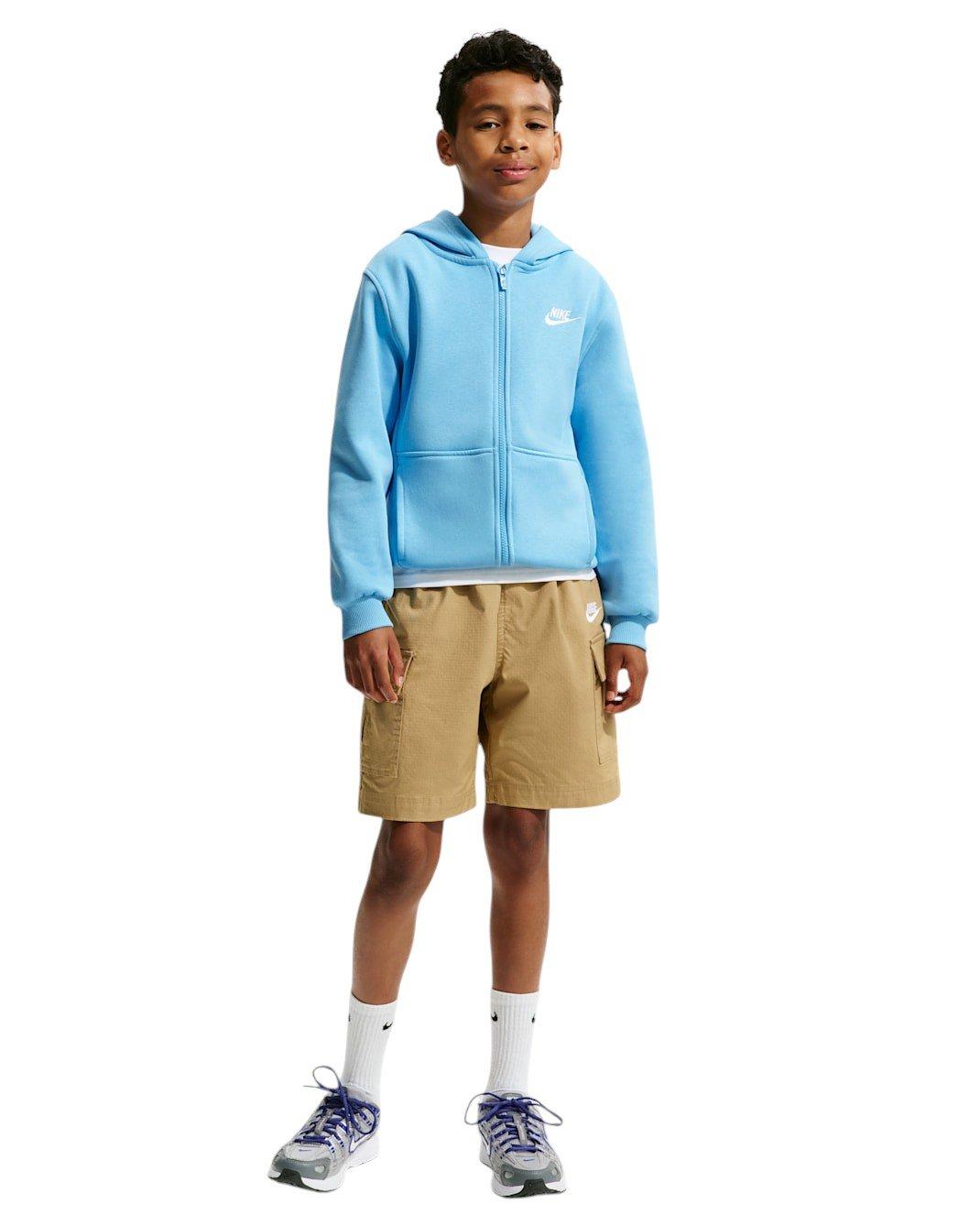 Nike Big Kids' Sportswear Club Fleece Full-Zip Jacket - Blue - BLUE Thumbnail View 6
